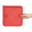 Picture of Hygiplas Square Food Storage Container Lid Red Large - HY409