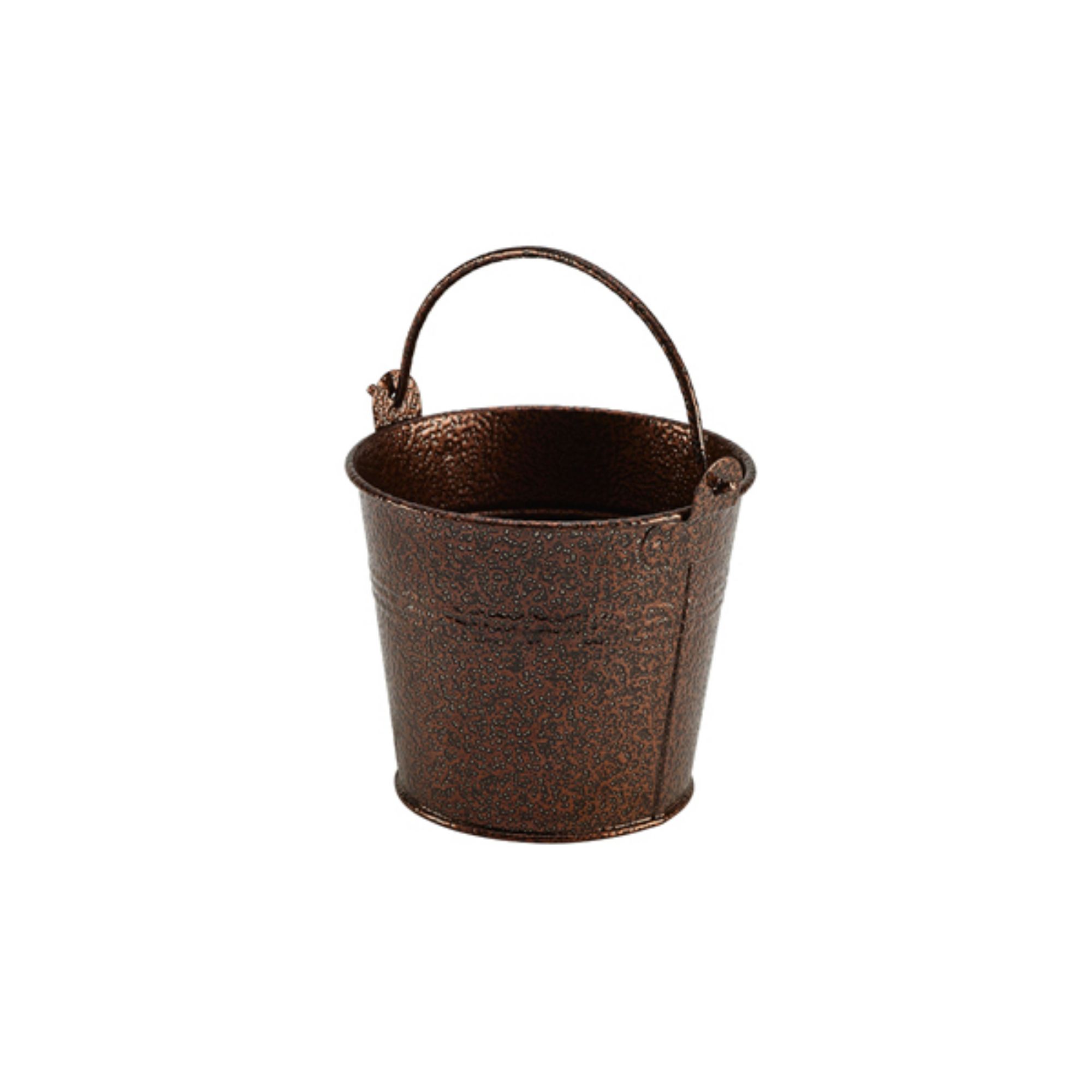 Picture of Galvanised Steel Hammered Serving Bucket 10cm Dia Copper - Pack of 12 - GSHB10C