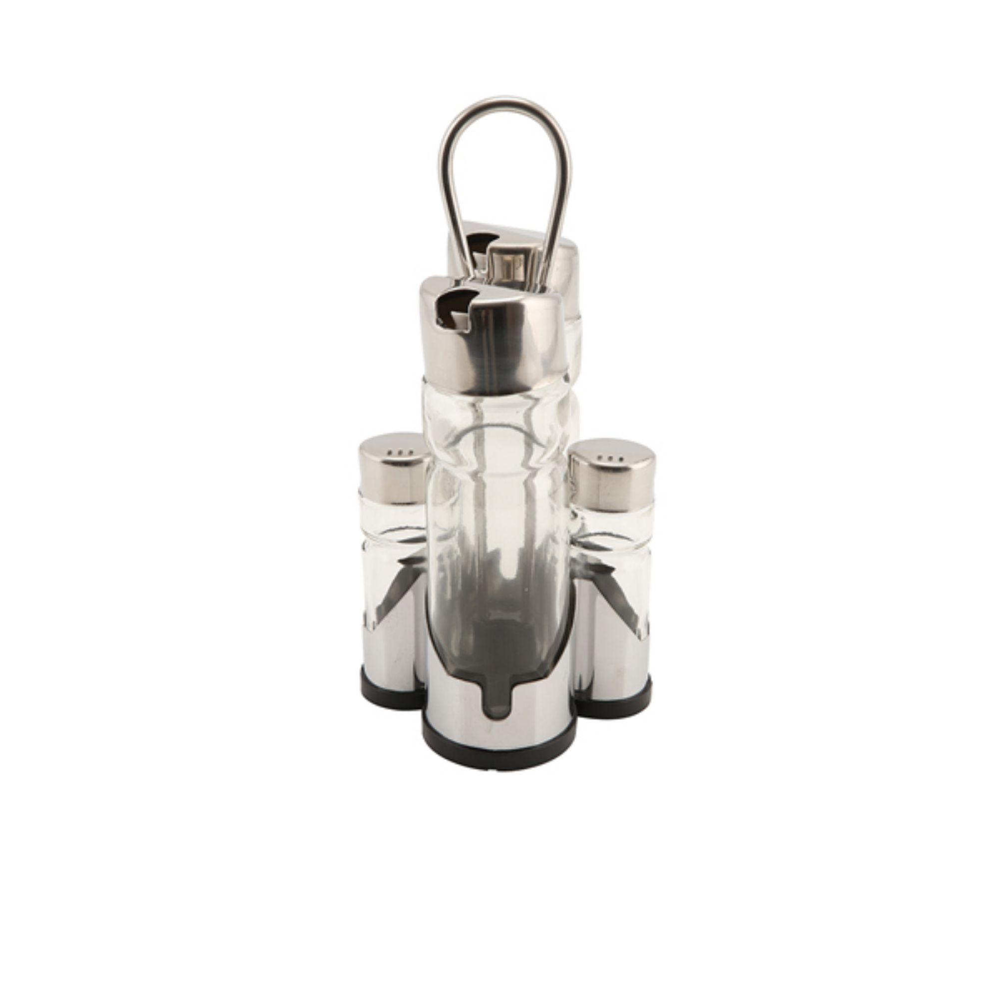 Picture of Genware Oil  Vinegar & Cruet Set with Stand - 4017
