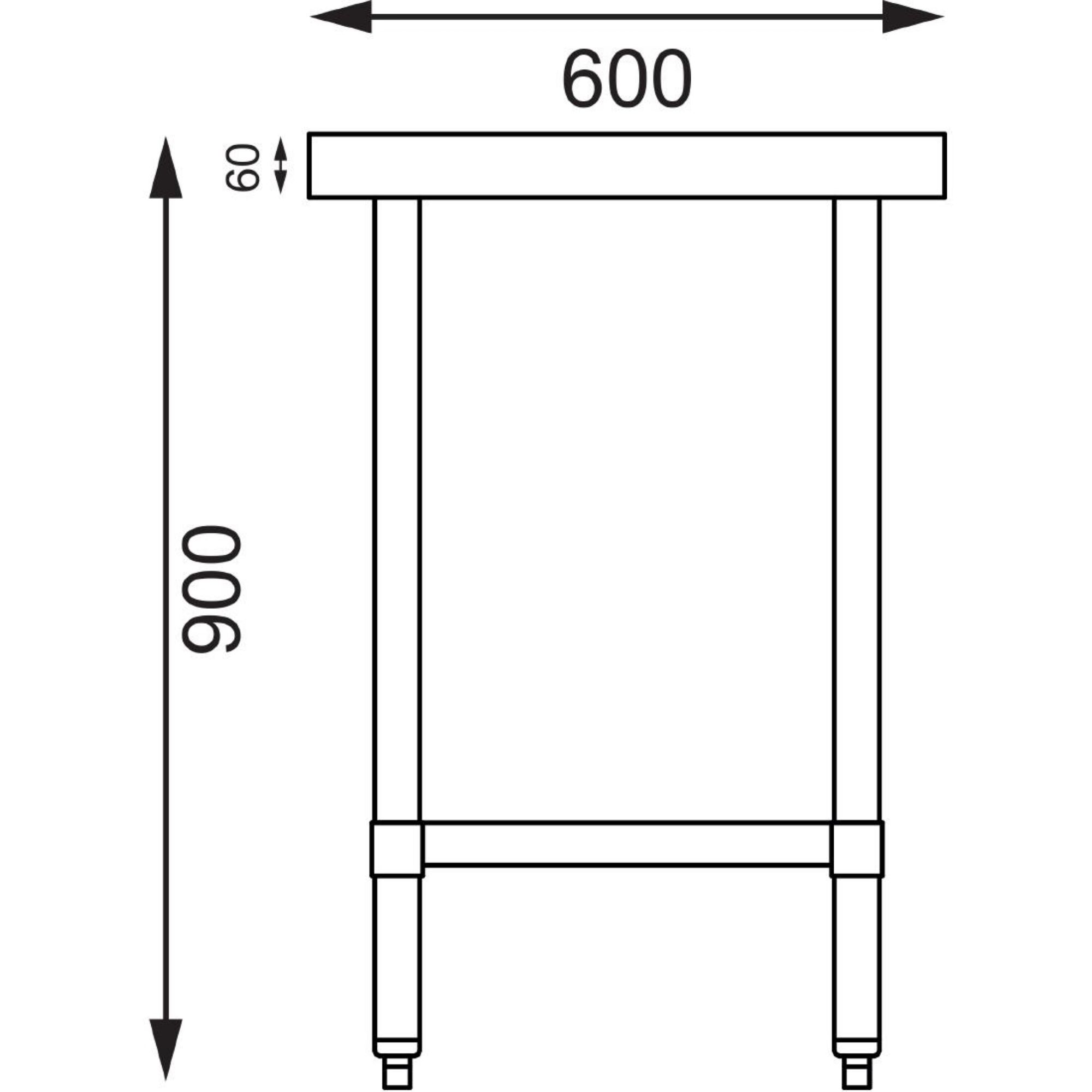 Picture of Vogue Stainless Steel Prep Table 1200mm