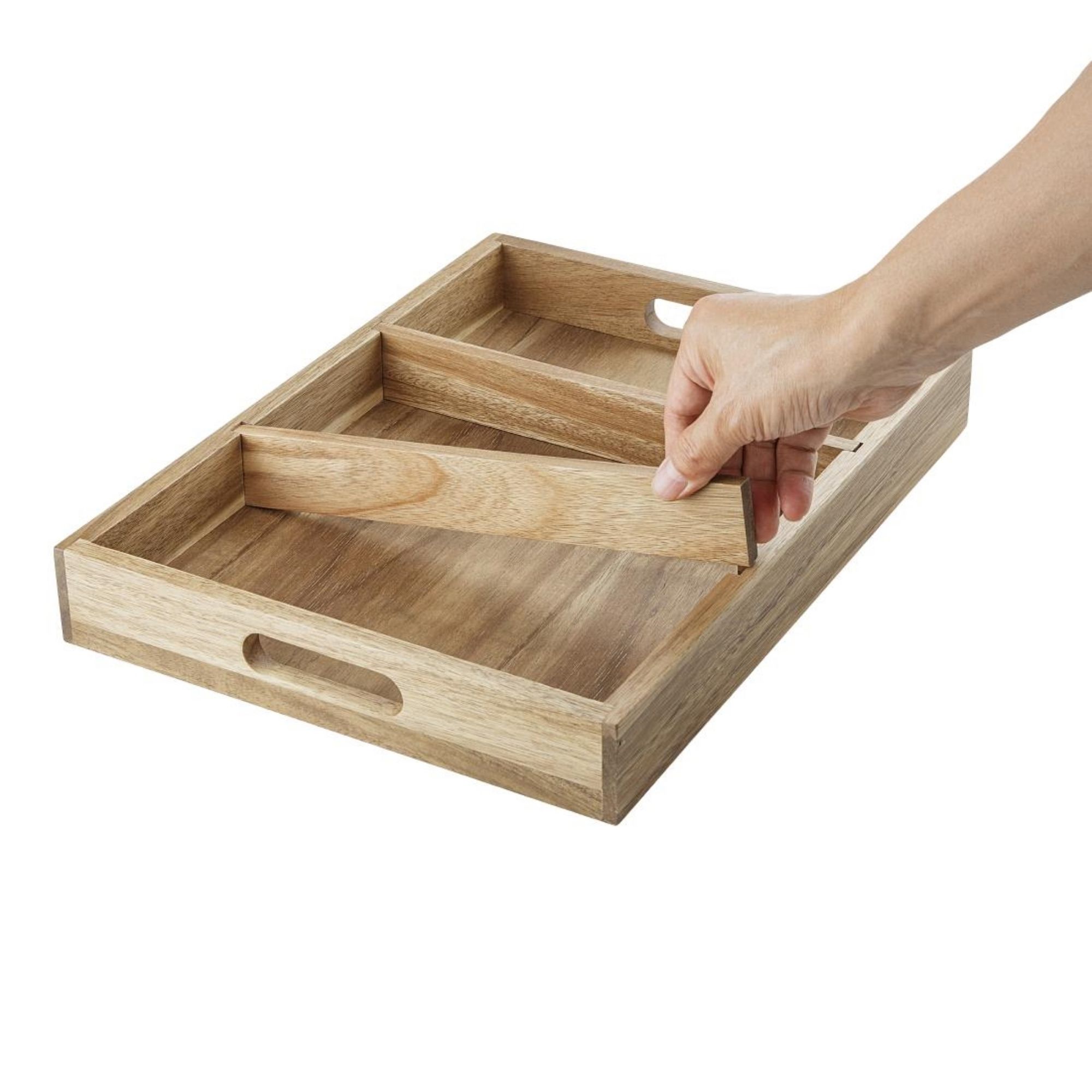 Picture of Olympia 3 Section Cutlery Tray Acacia Wood