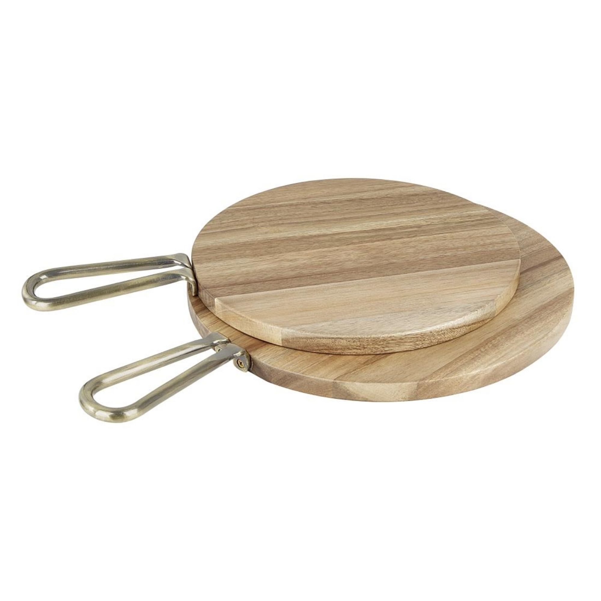 Picture of Olympia Round Paddle Board Acacia Wood With Metal Handle 505x356mm