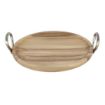 Picture of Olympia Round Dish Acacia Wood With Metal Handles 345x305x80mm - HX388