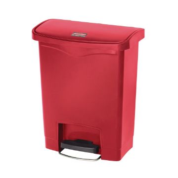 Picture of Rubbermaid Slim Jim Front Step-On Pedal Bin 30Ltr - Red