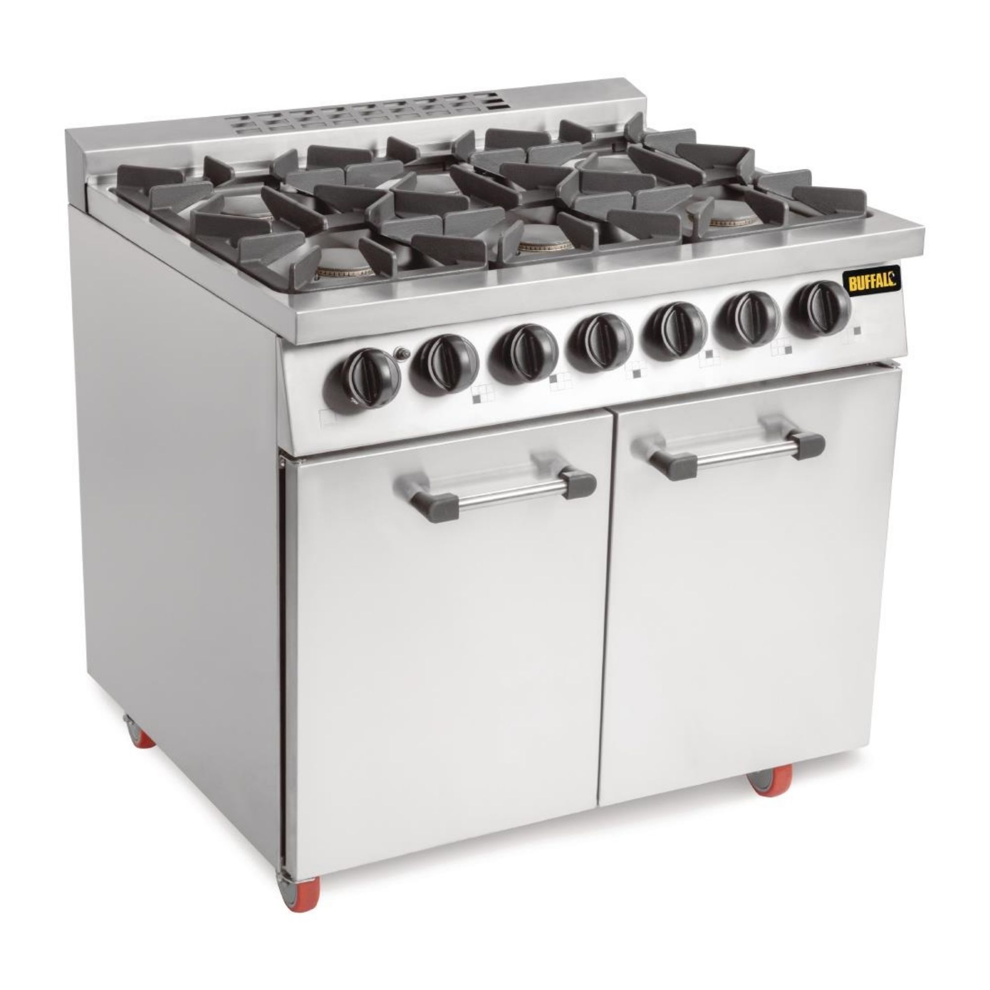 Picture of Buffalo 6 Burner Gas Oven Range with Castors - CT253