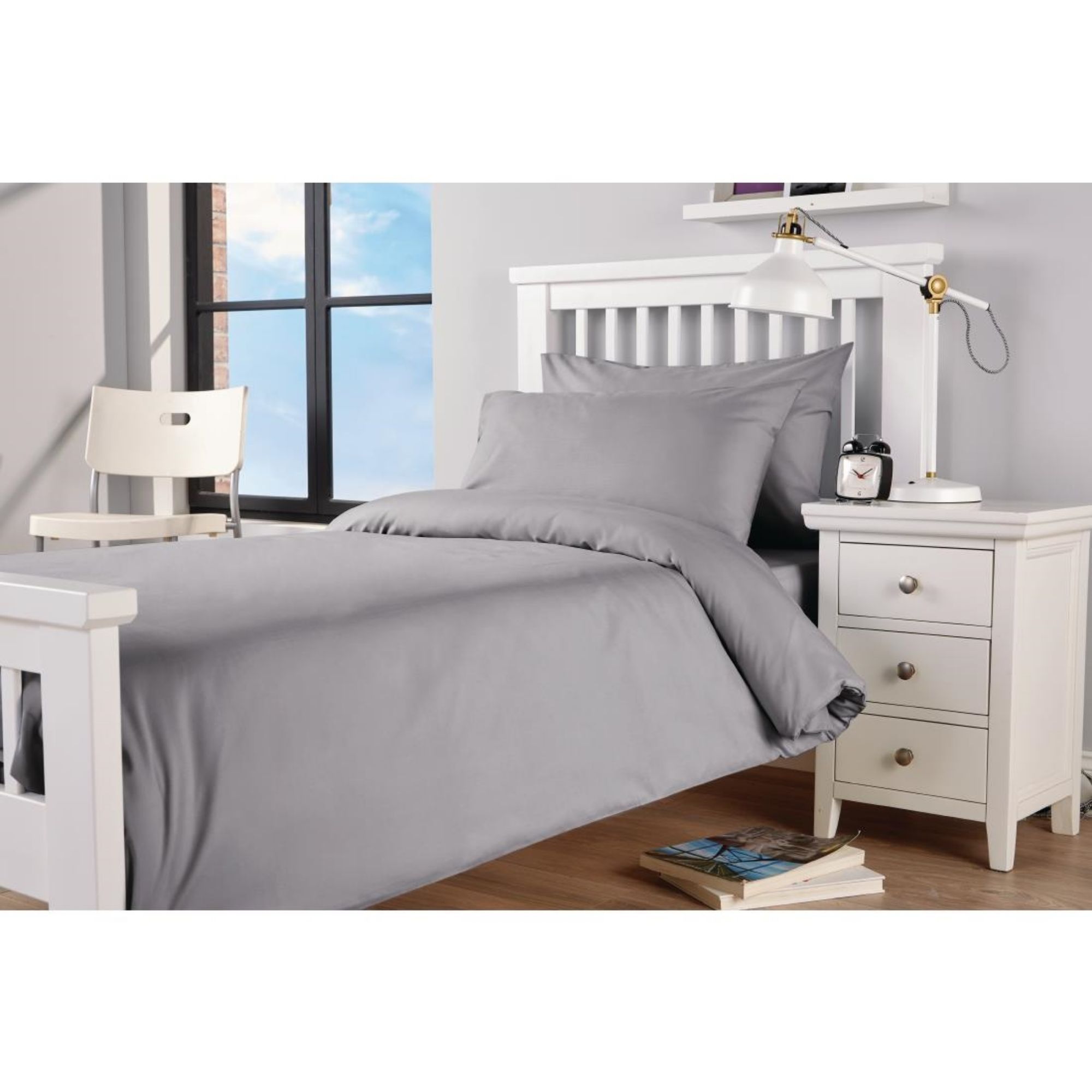 Picture of Mitre Essentials Spectrum Duvet Cover Open Grey Single - HB638