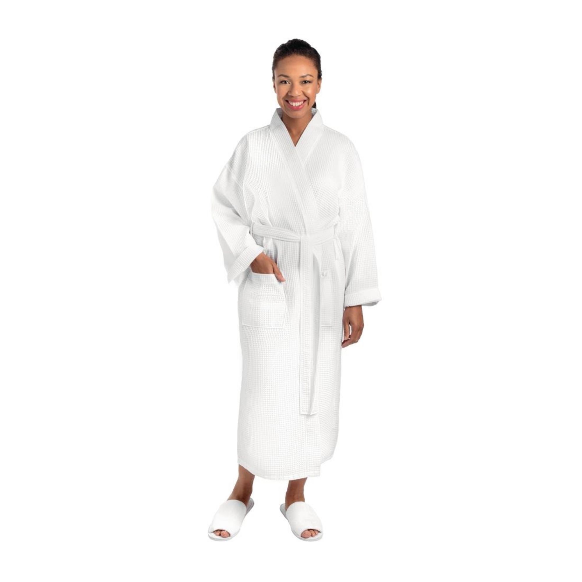 Picture of Mitre Essentials Honeycomb Bathrobe White Large - GT737-L