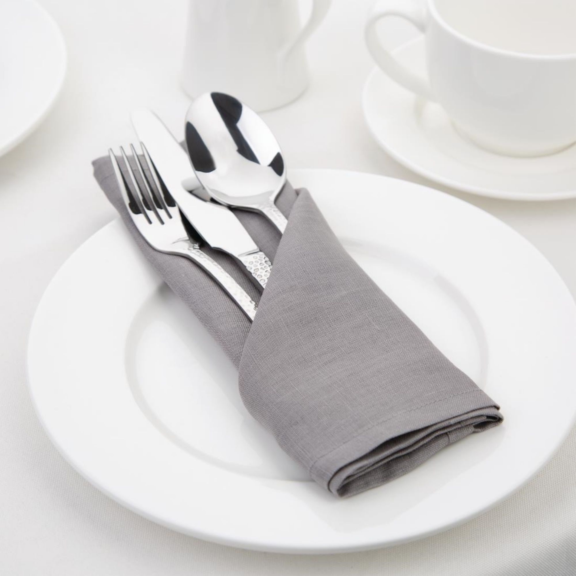 Picture of Olympia Linen Table Napkin Grey 400x400mm (12 Pack)