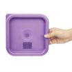 Picture of Hygiplas Square Food Storage Container Lid Purple Small - FX143