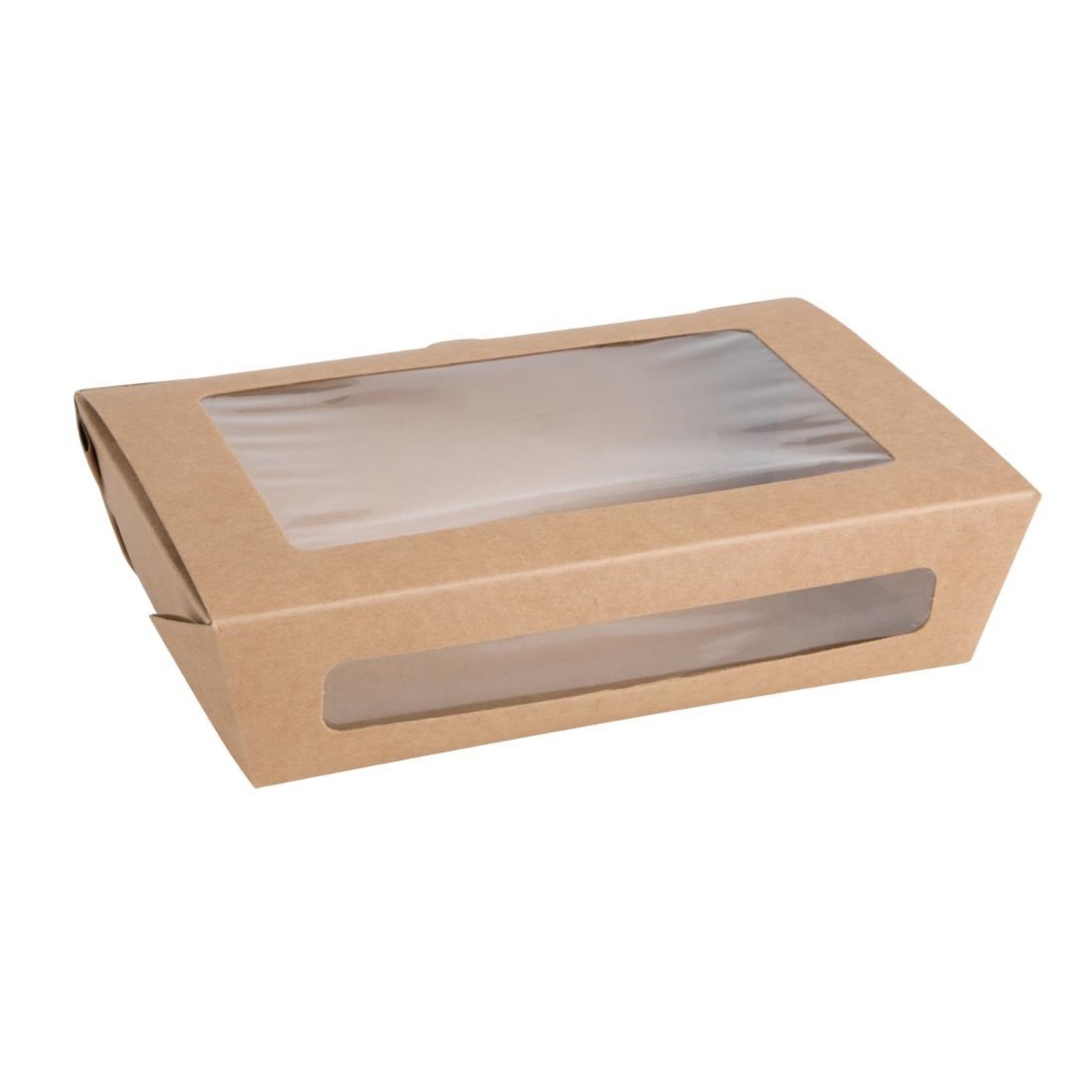 Picture of Fiesta Compostable Salad Boxes with PLA Windows 1200ml (200 Pack) - FB677