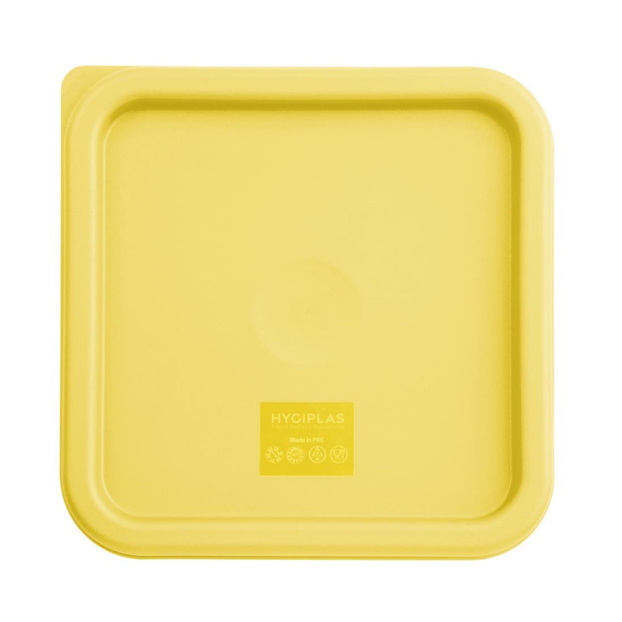 Picture of Hygiplas Square Food Storage Container Lid Yellow Medium - FX138