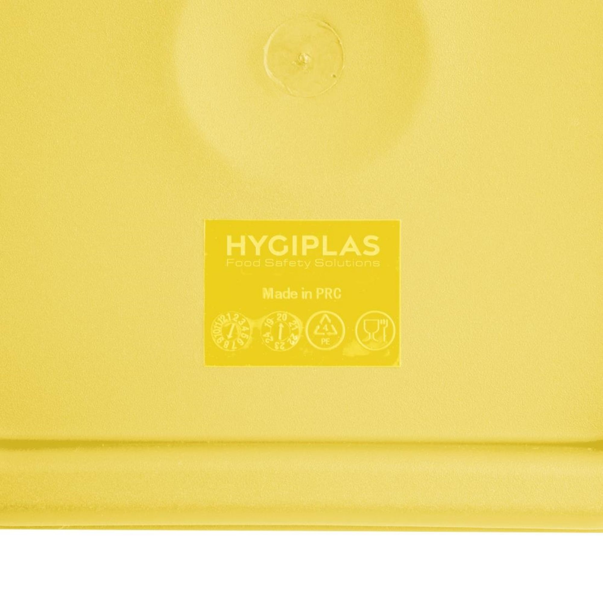 Picture of Hygiplas Square Food Storage Container Lid Yellow Medium
