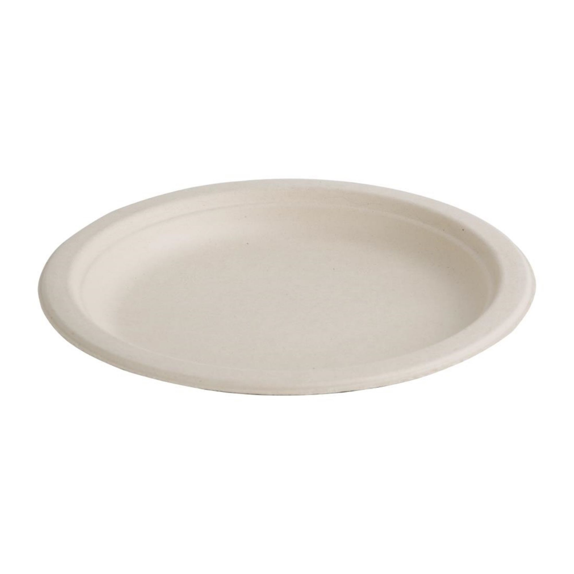 Picture of Fiesta Compostable Bagasse Round Plates Natural Colour 181mm (50 Pack) - FC546