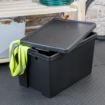 Picture of Wham Bam Recycled Storage Box & Lid Black 62Ltr - CX094