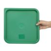 Picture of Hygiplas Polycarbonate Square Food Storage Container Lid Green Large - CF048