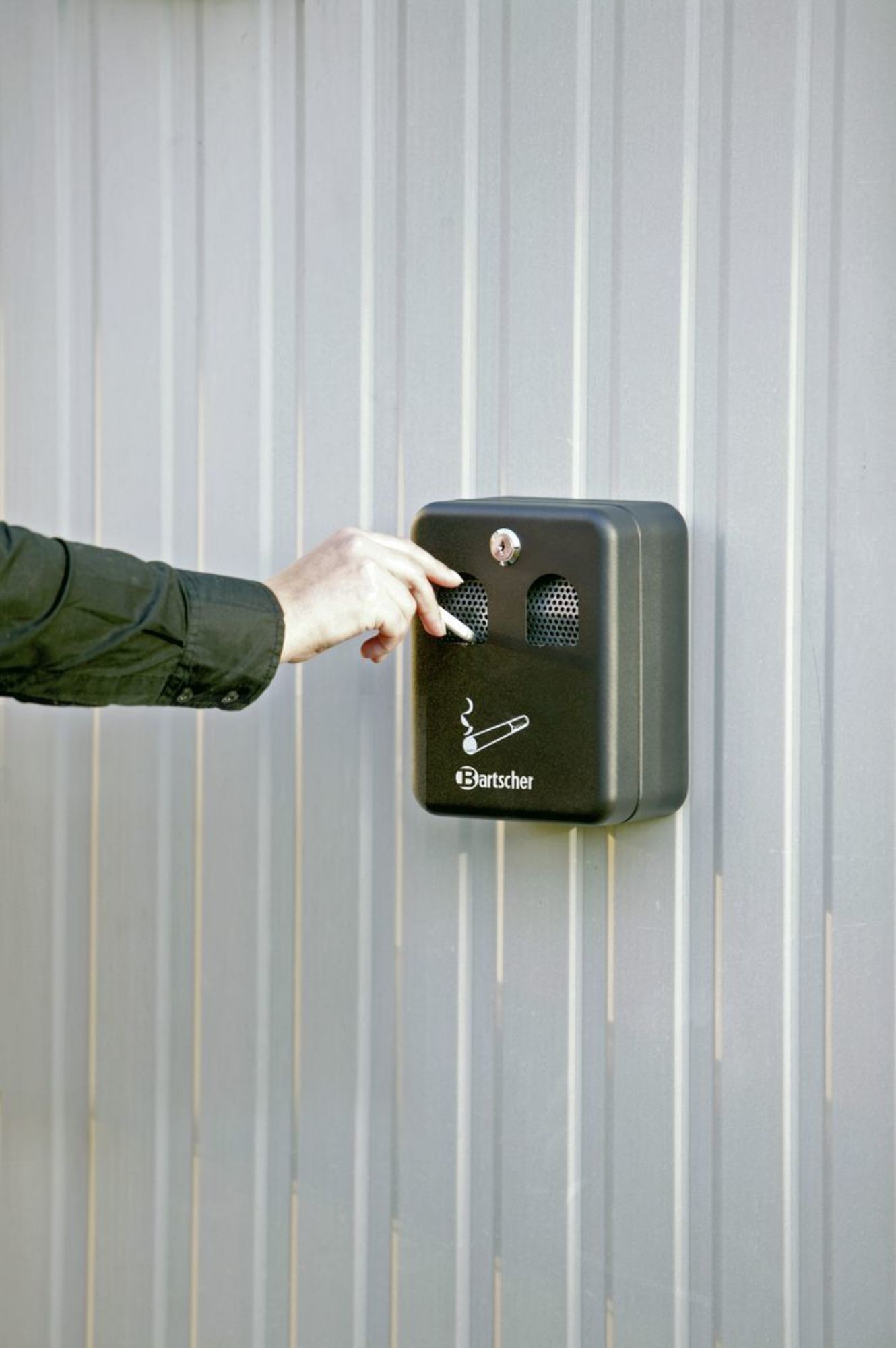 Picture of Bartscher Wall-mounted ashtray, black