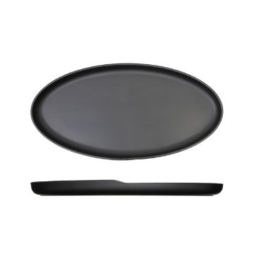 Picture of Black Copenhagen Oval Melamine Dish 47.5 x 24cm