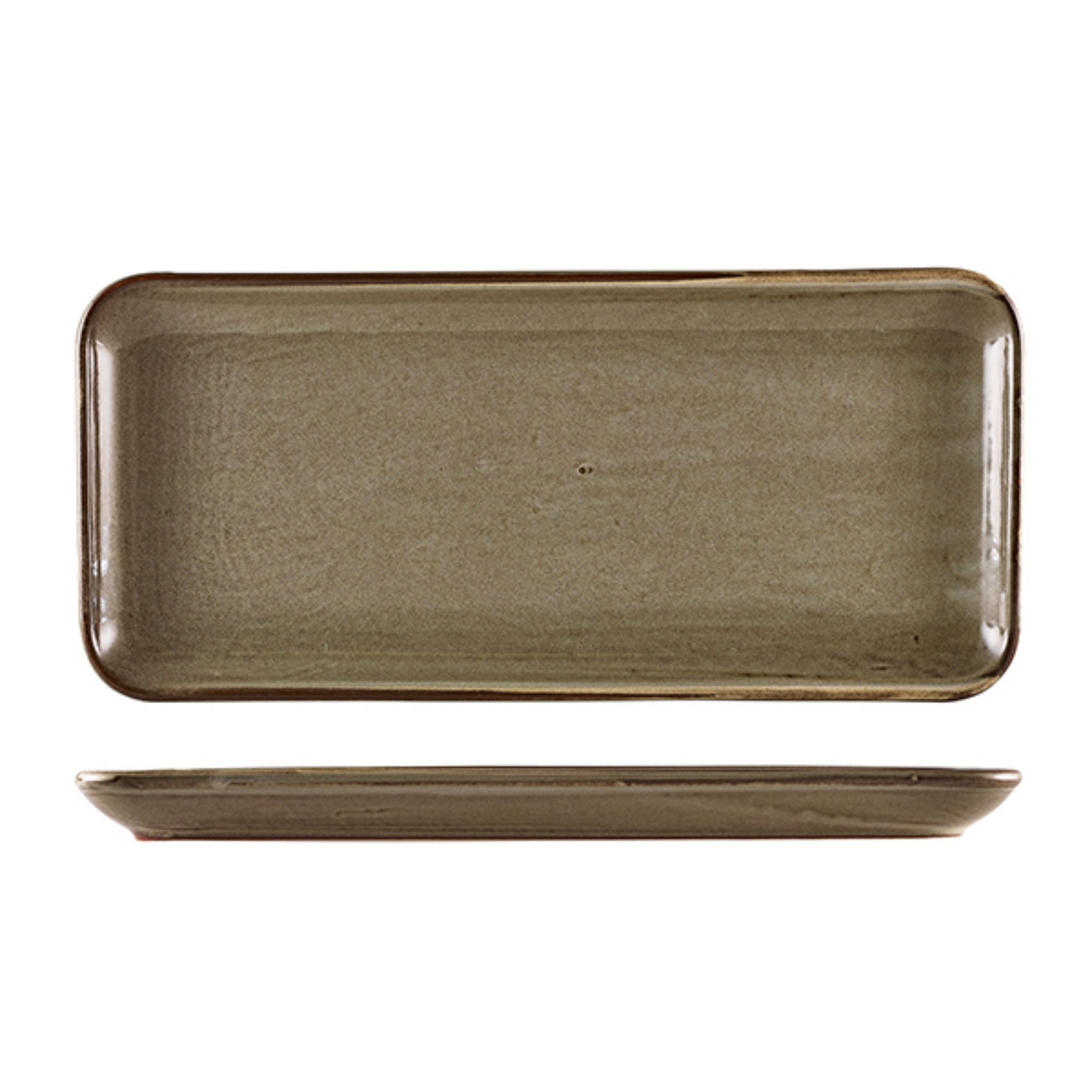 Picture of Terra Porcelain Grey Narrow Rectangular Platter 36 x 16.5cm - Pack of 3 - NR-PG36