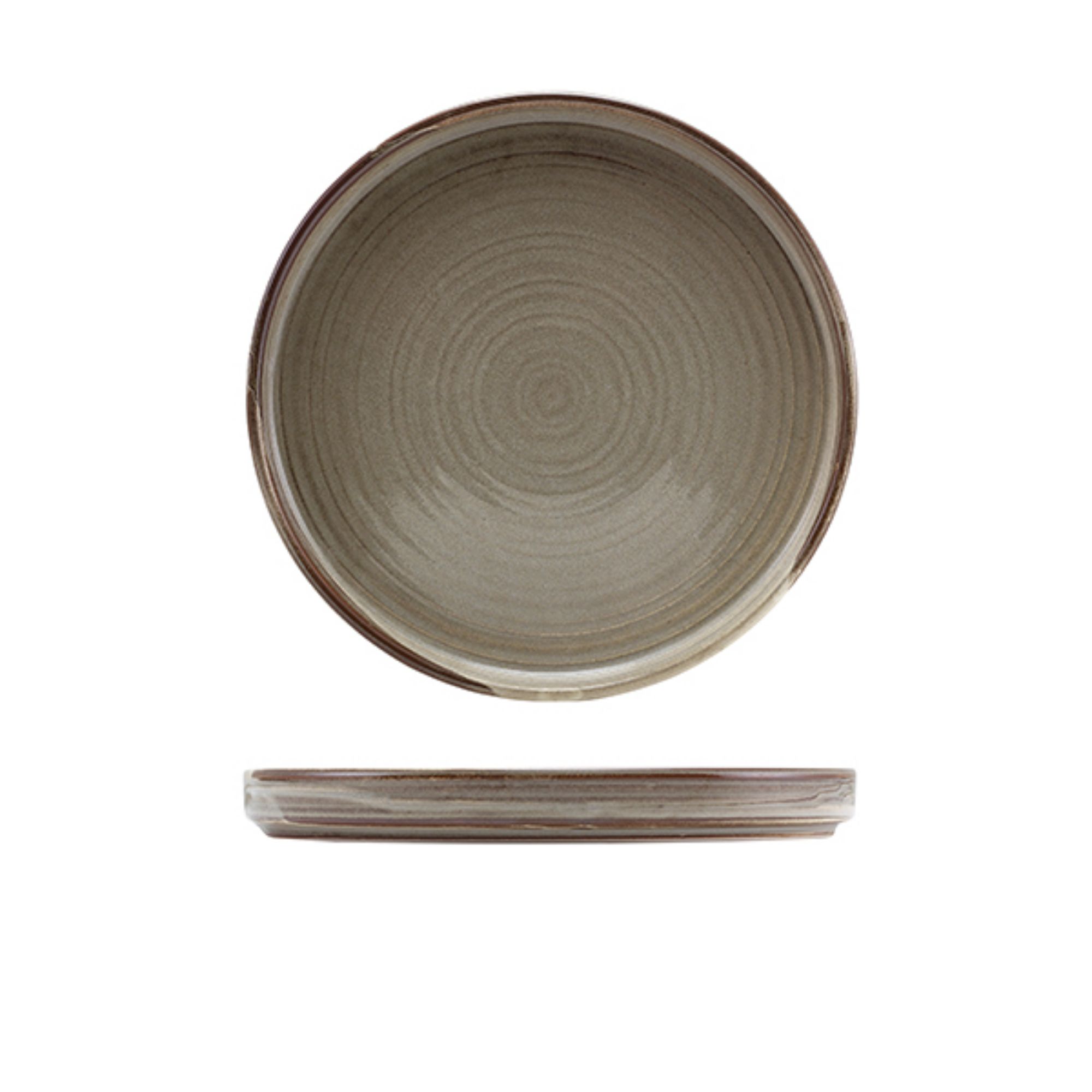 Picture of Terra Porcelain Grey Low Presentation Plate 21cm - Pack of 6 - LP-PG21