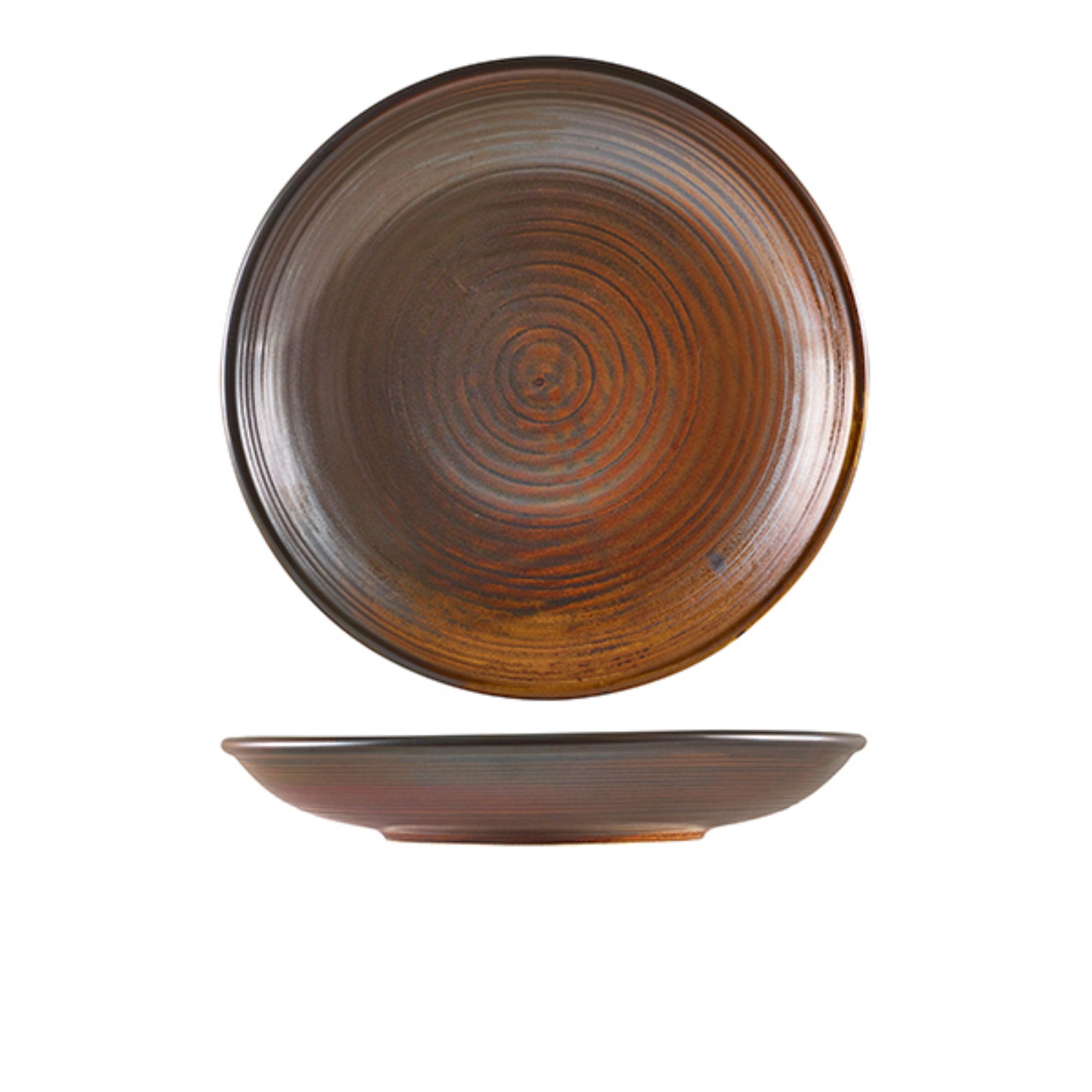 Picture of Terra Porcelain Rustic Copper Deep Coupe Plate 25cm - Pack of 6 - DC-PRC25