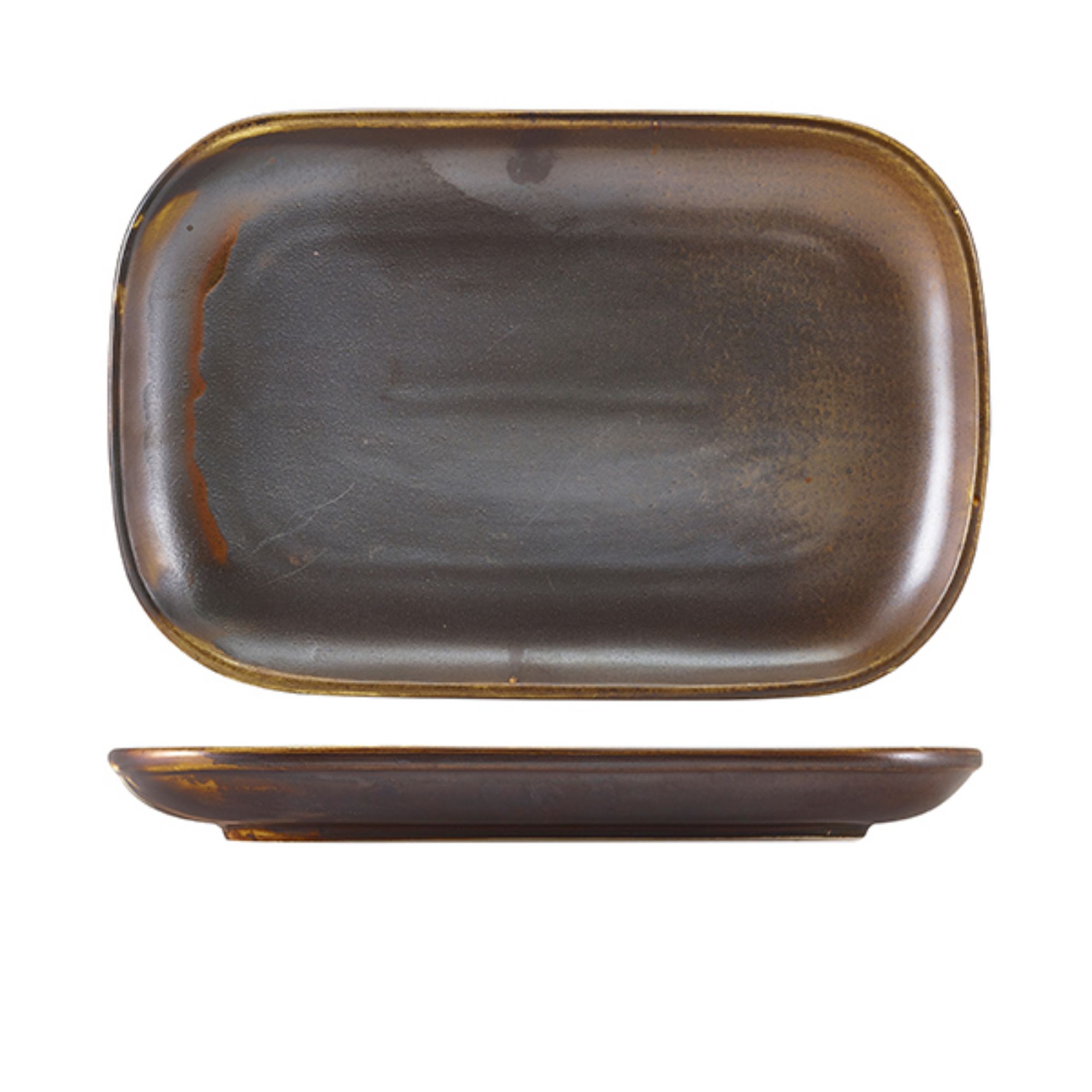 Picture of Terra Porcelain Rustic Copper Rectangular Plate 29 x 19.5cm - Pack of 6 - RP-PRC29