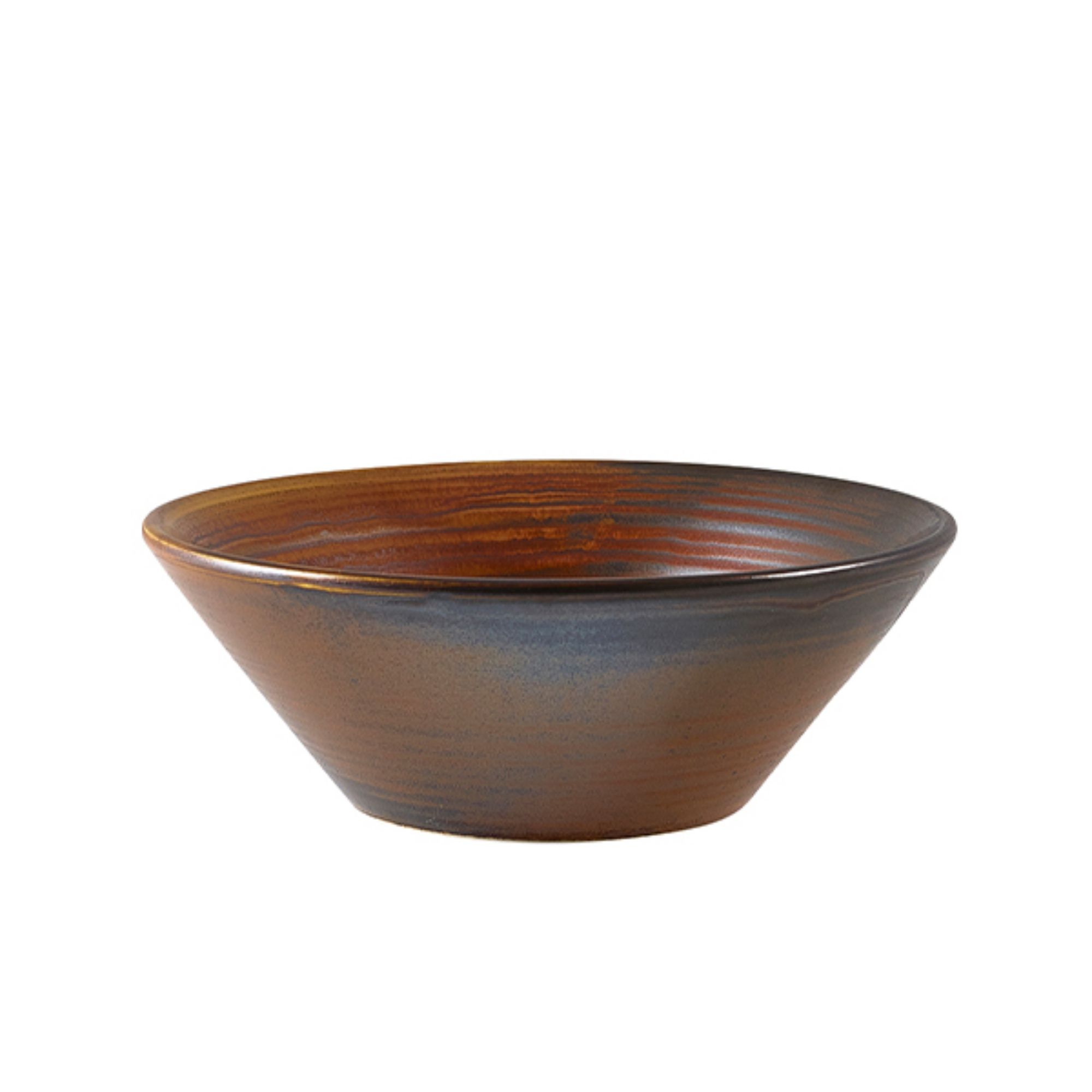 Picture of Terra Porcelain Rustic Copper Conical Bowl 14cm - Pack of 6 - CN-PRC14