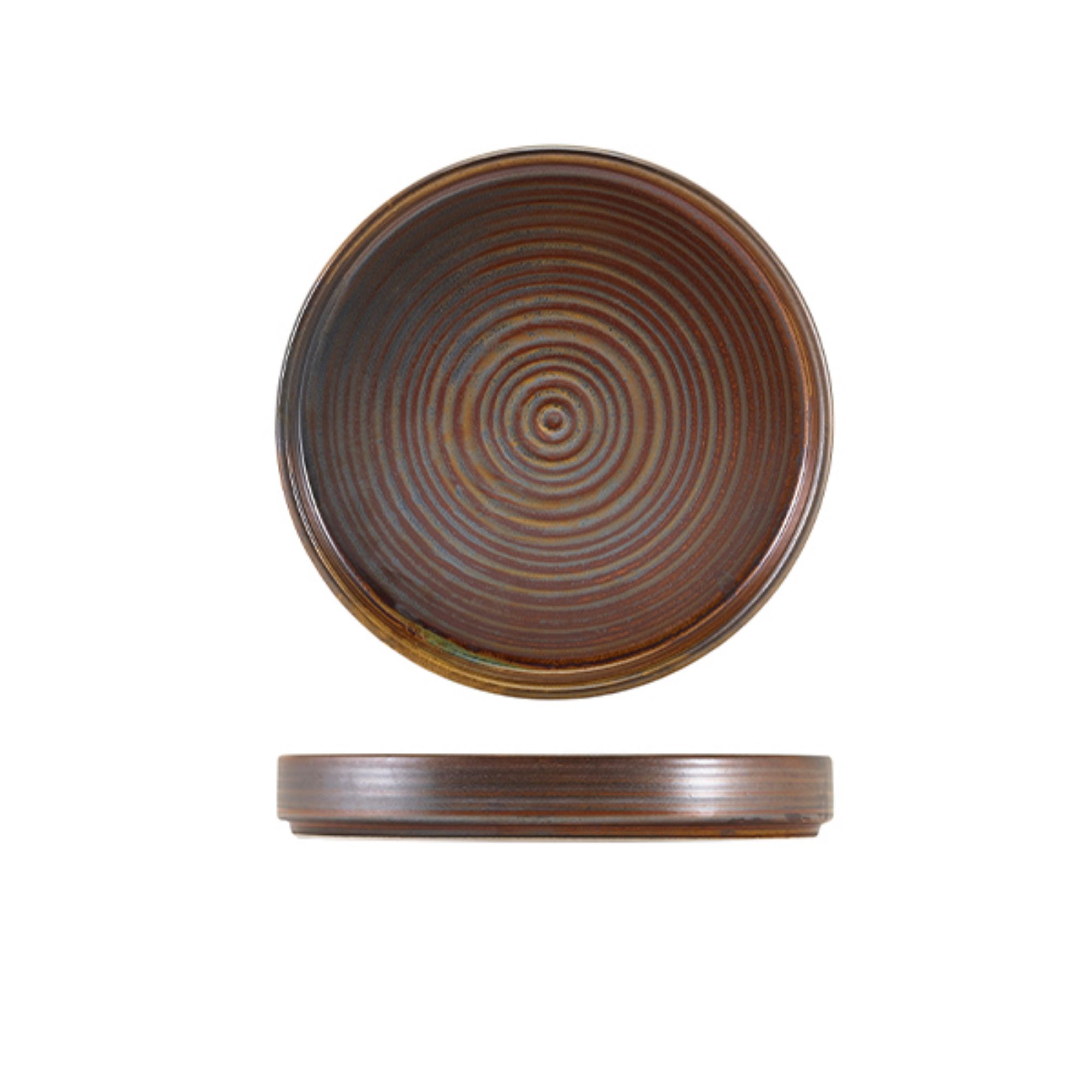 Picture of Terra Porcelain Rustic Copper Presentation Plate 18cm - Pack of 6 - PR-PRC18