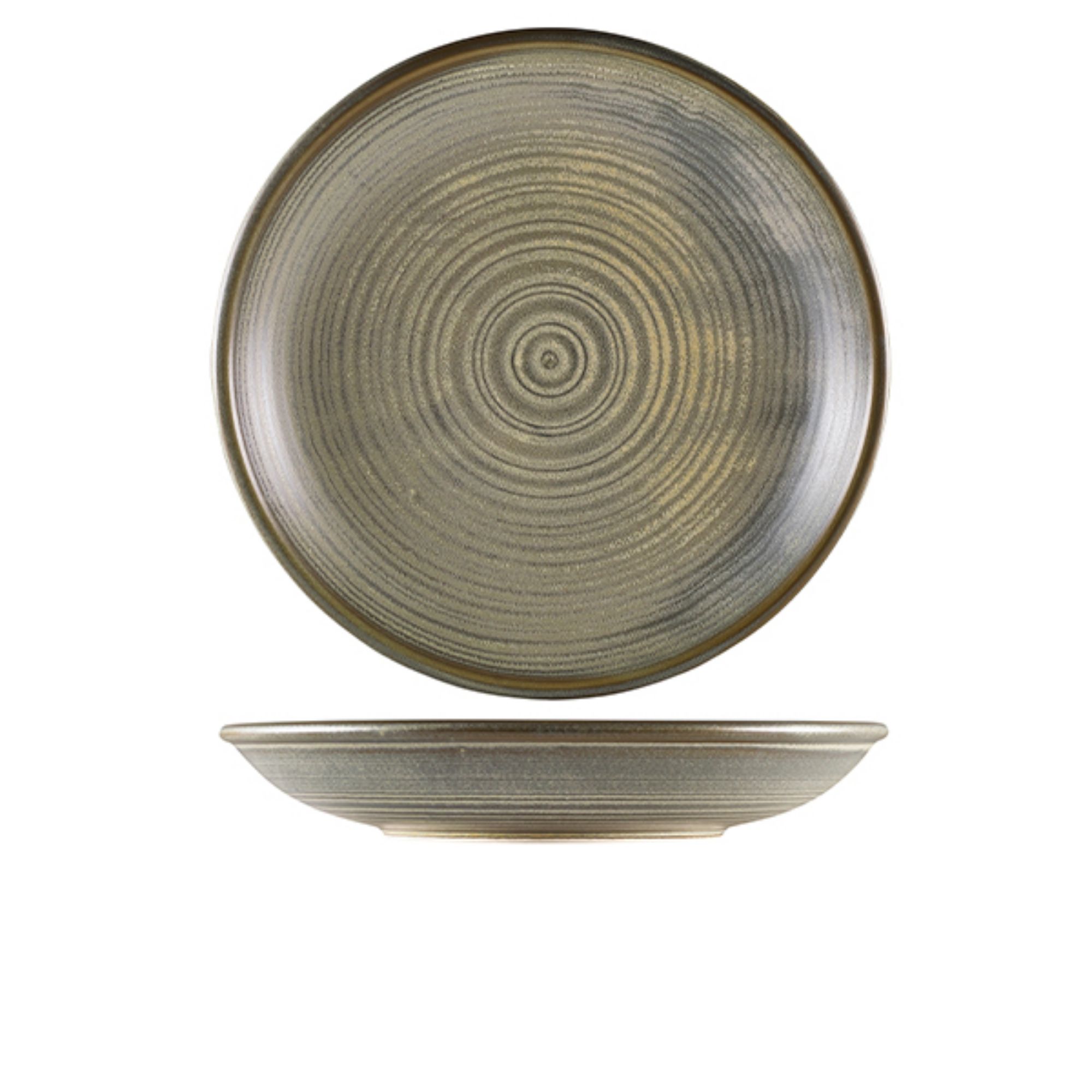 Picture of Terra Porcelain Matt Grey Deep Coupe Plate 28cm - Pack of 3 - DC-PMG28