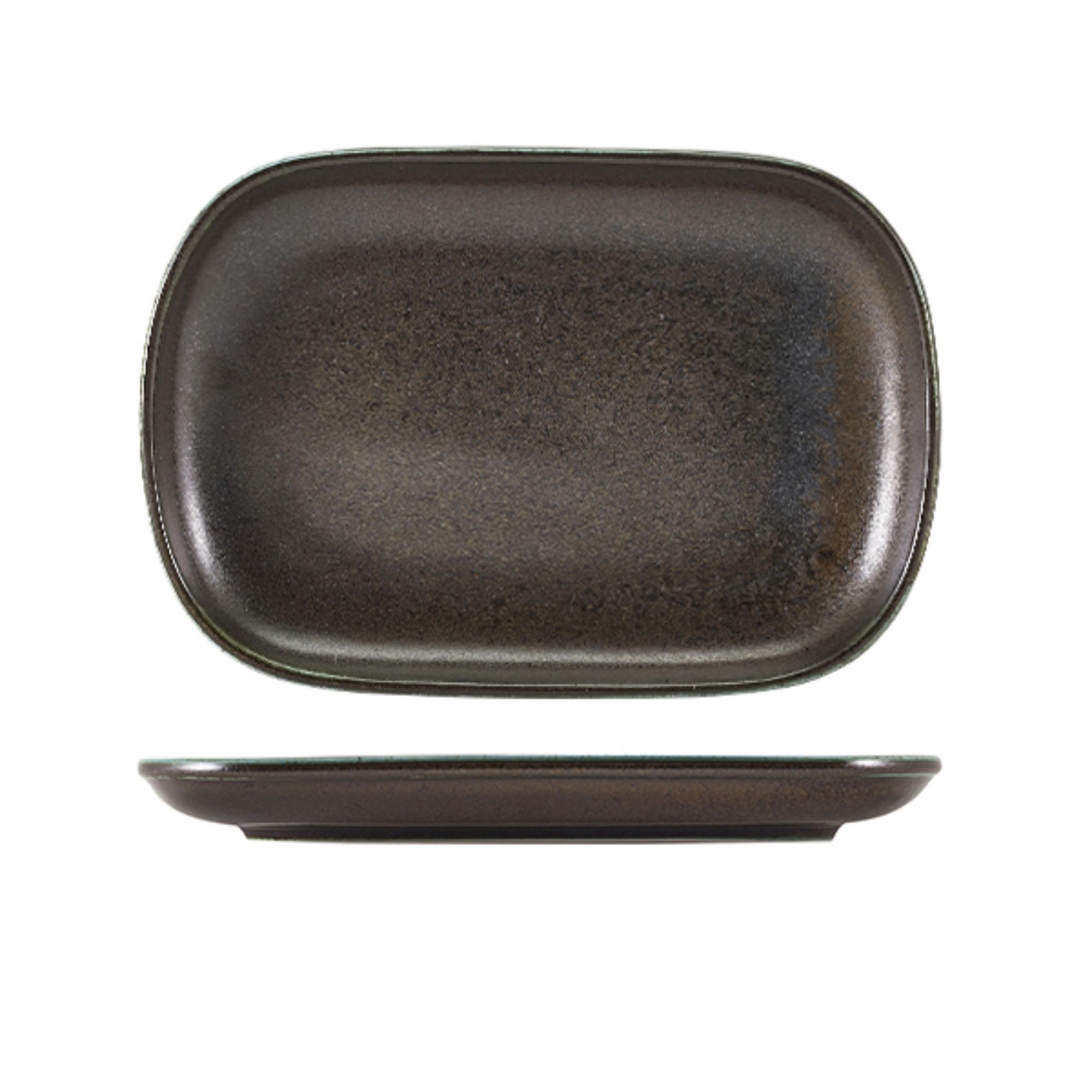 Picture of Terra Porcelain Black Rectangular Plate 24 x 16.5cm - Pack of 12 - RP-PBK24