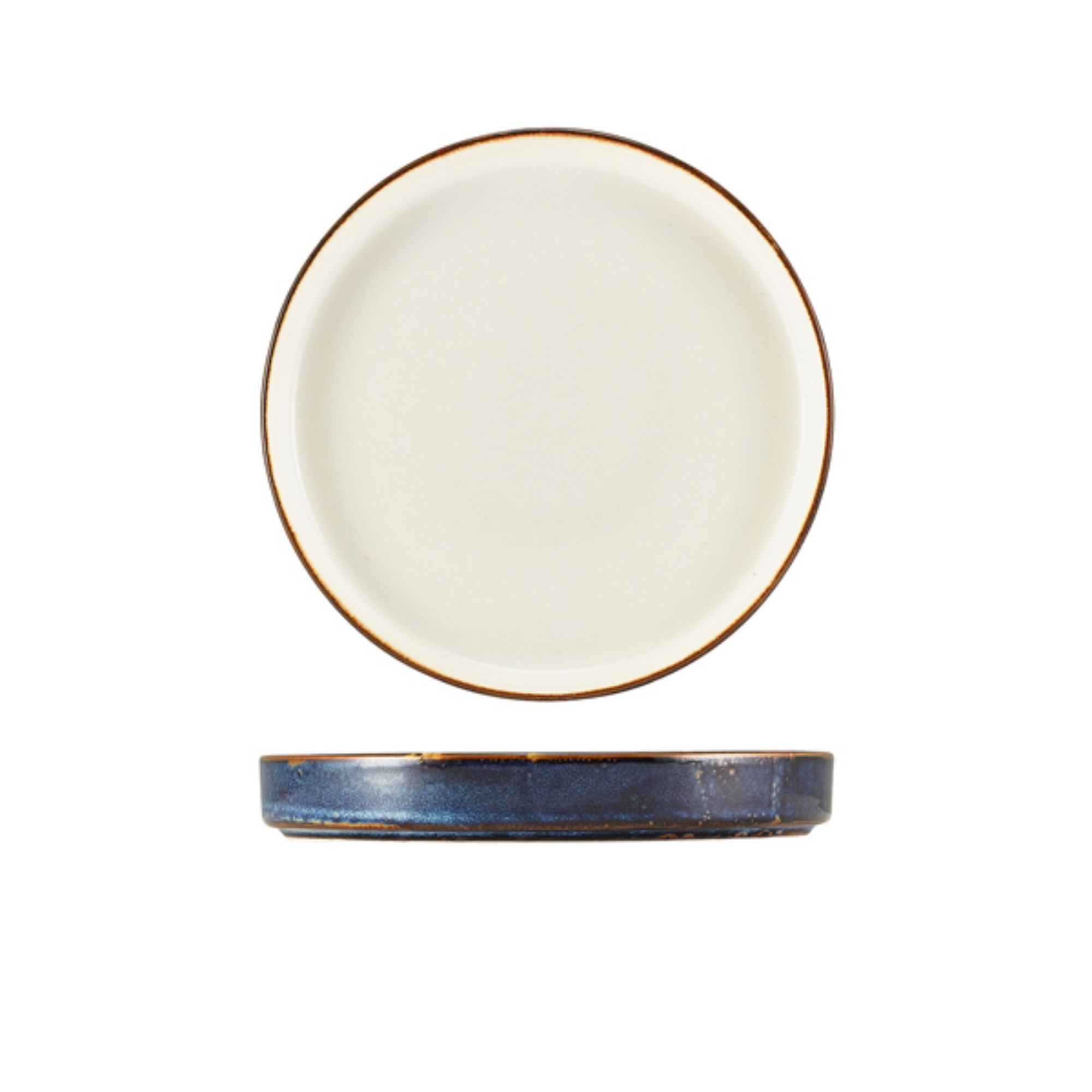 Picture of Terra Porcelain Aqua Blue Two Tone Presentation Plate 18cm - Pack of 6 - PRT-PBL18