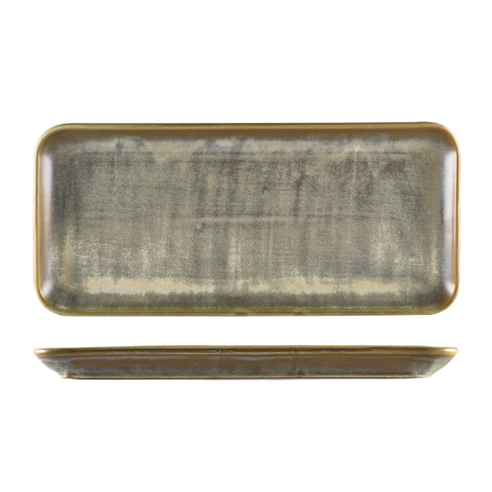Picture of Terra Porcelain Matt Grey Narrow Rectangular Platter 36 x 16.5cm - Pack of 3 - NR-PMG36