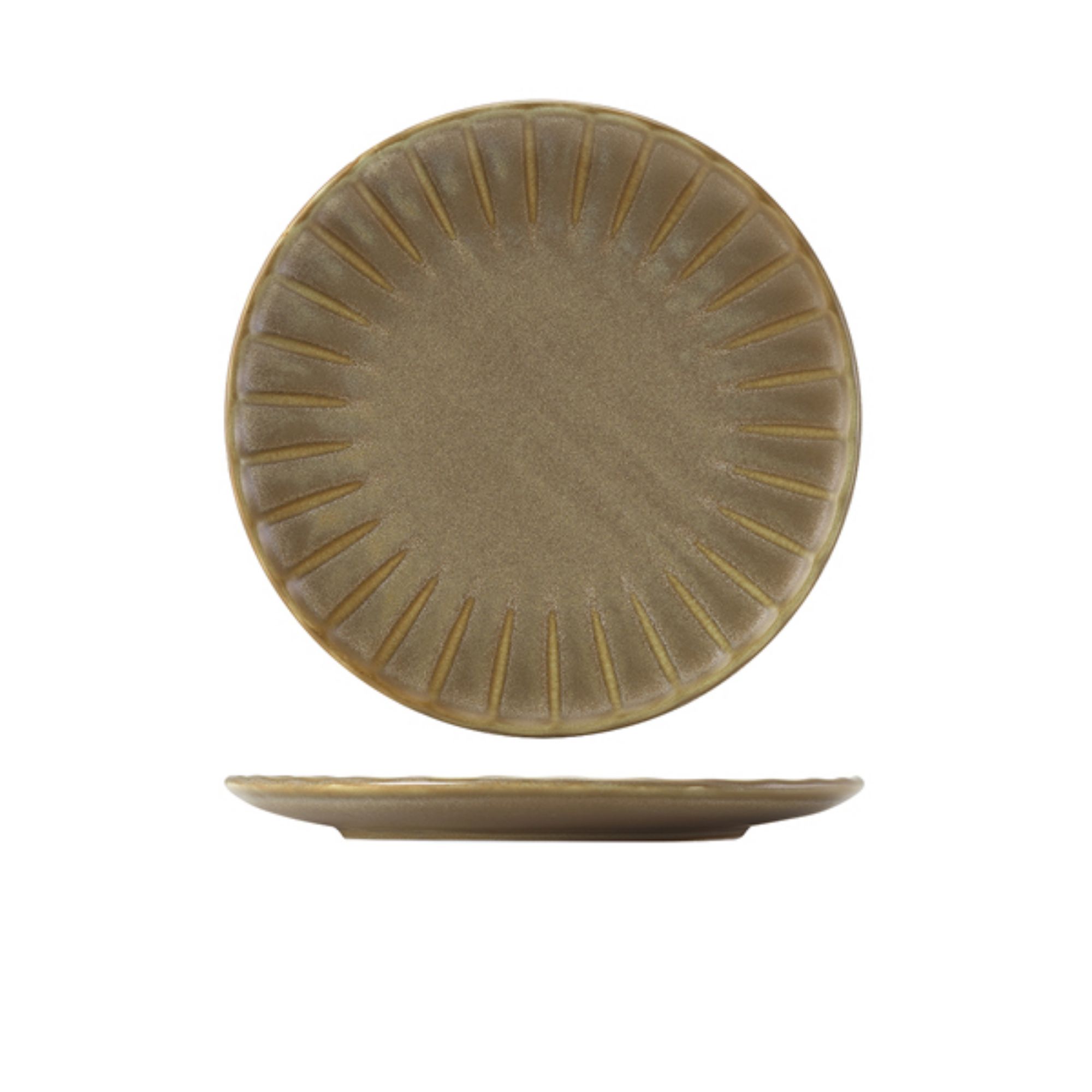 Picture of Terra Porcelain Matt Grey Scalloped Coupe Plate 26cm - Pack of 6 - CP-SMG26