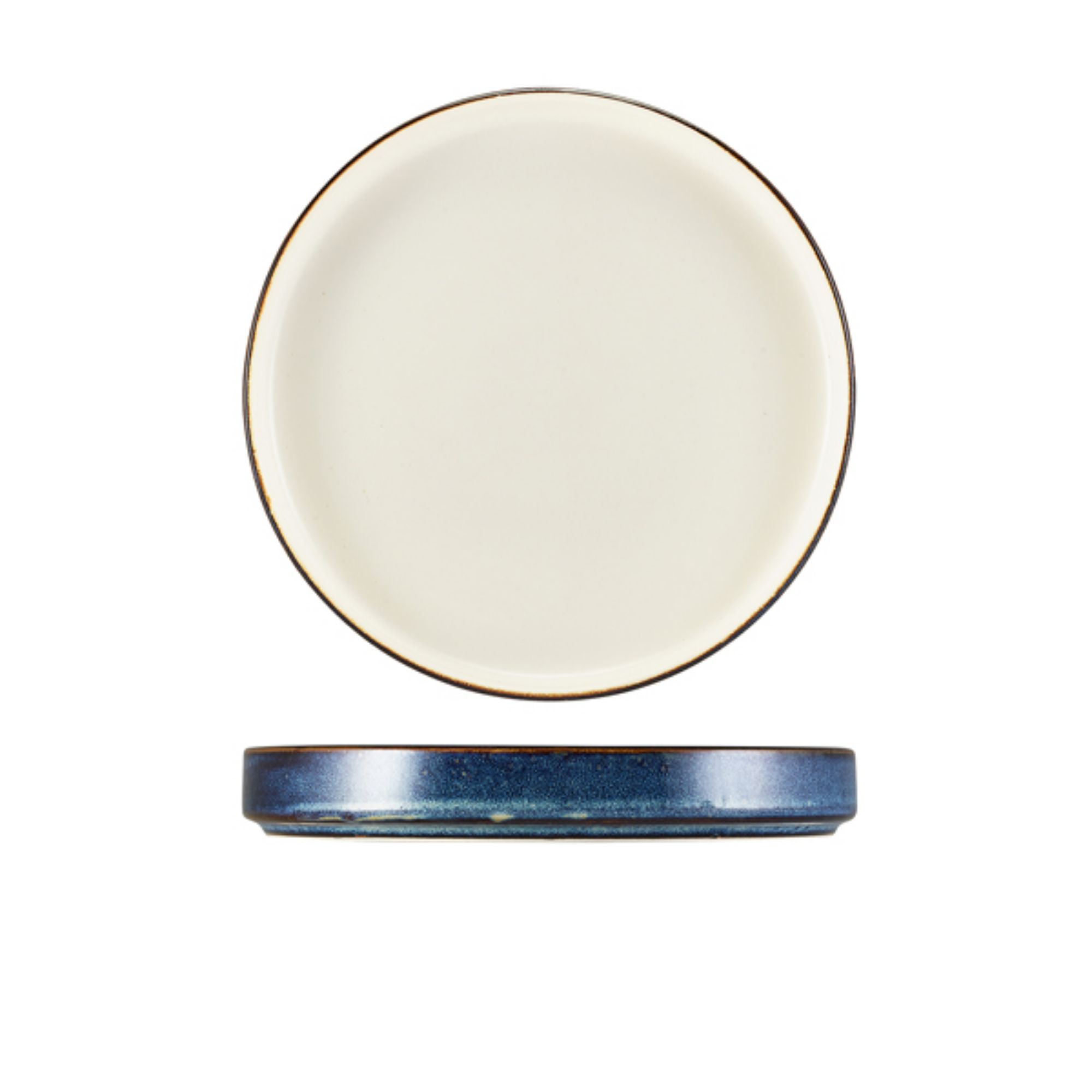 Picture of Terra Porcelain Aqua Blue Two Tone Presentation Plate 21cm - Pack of 6 - PRT-PBL21