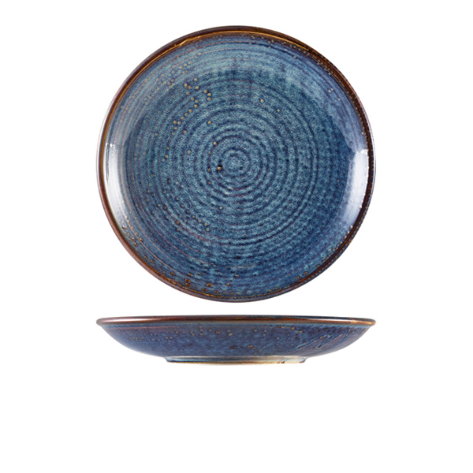 Picture of Terra Porcelain Aqua Blue Deep Coupe Plate 25cm - Pack of 6 - DC-PBL25