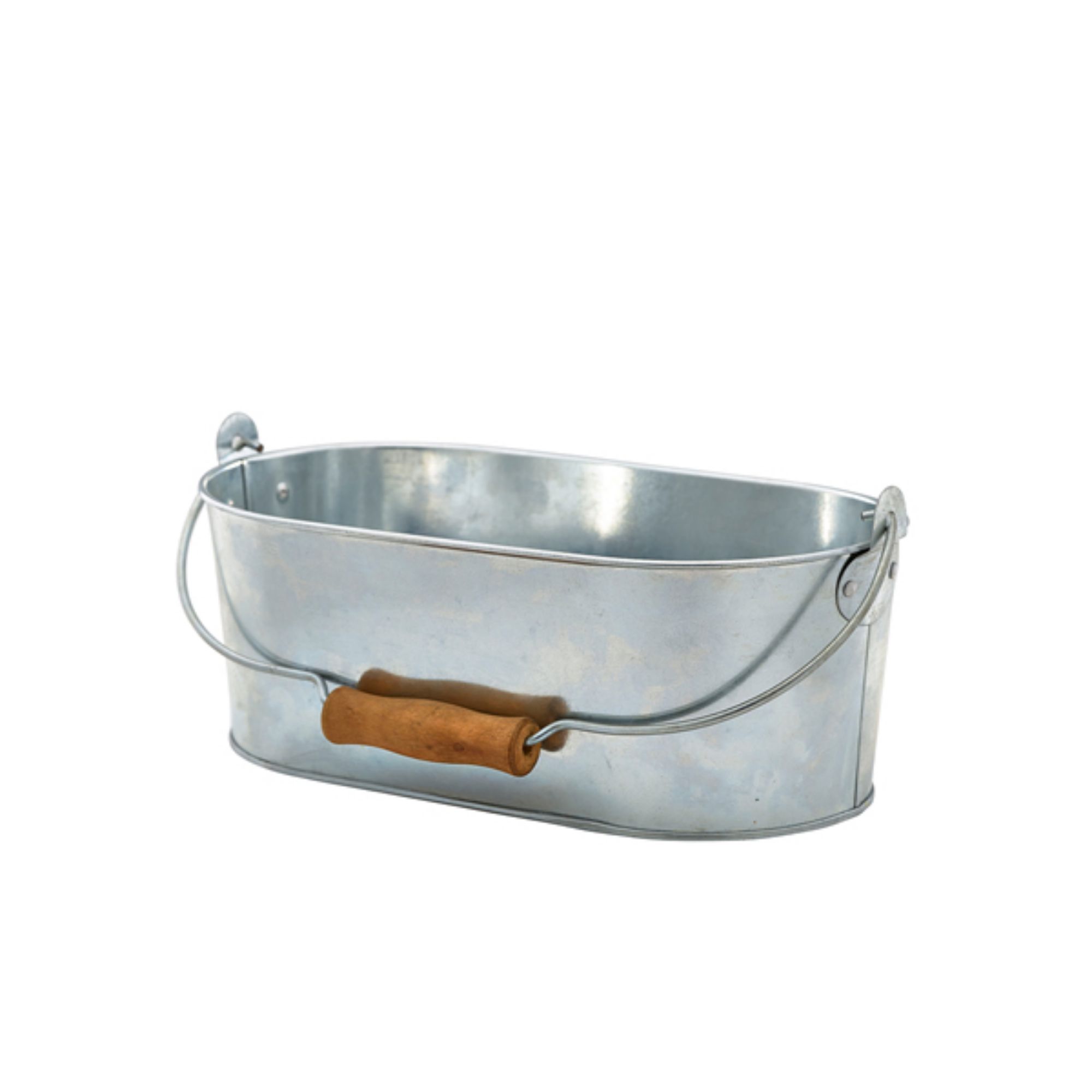 Picture of Galvanised Steel Oval Table Caddy 28x15.5x10cm - GSTC2815