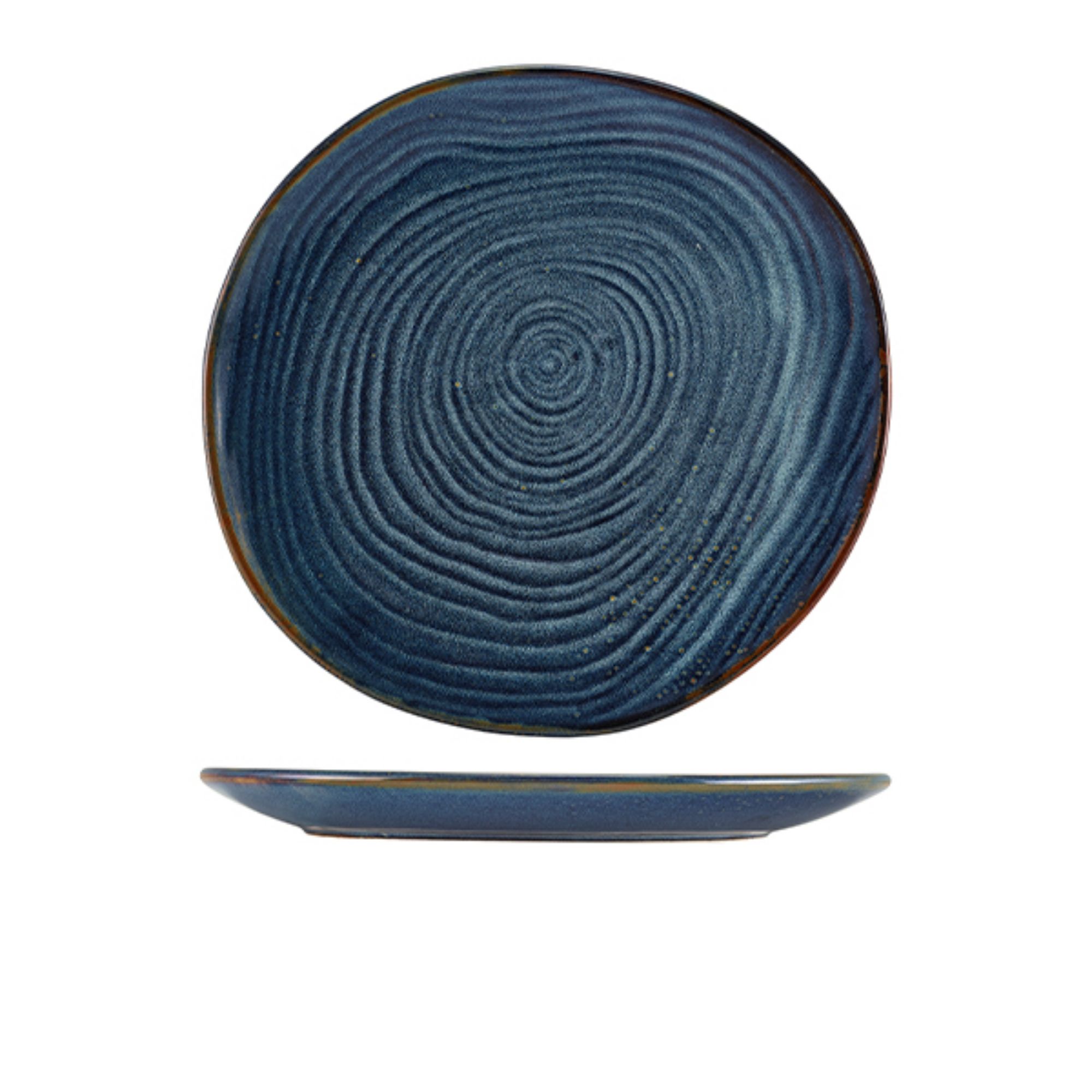 Picture of Terra Porcelain Aqua Blue Organic Plate 28.5cm - Pack of 6 - CP-PBLG28