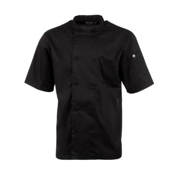 Picture of Chefs Works Montreal Cool Vent Unisex Short Sleeve Chefs Jacket Black 2XL