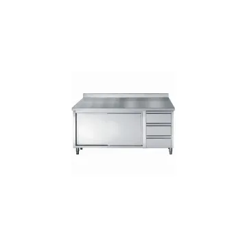 Picture of CombiSteel 700 Worktable Upstand 2 Sliding Doors 3 Drawers 1600