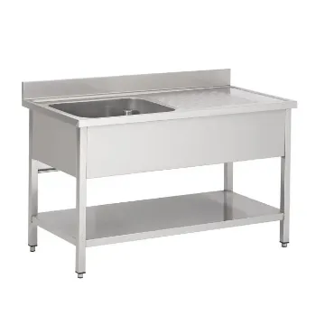 Picture of CombISteel 700 Stainless Steel Sink Unit Shelf 1 Left Sink 1200