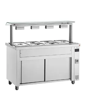 Picture of INOMAK Bain Marie With Heated Cupboard & Sneeze Guard 3 x GN1/1 MJV711