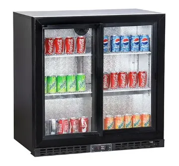Picture of KOLDBOX Double Glass Sliding Door Bottle Cooler Black KBC2SL