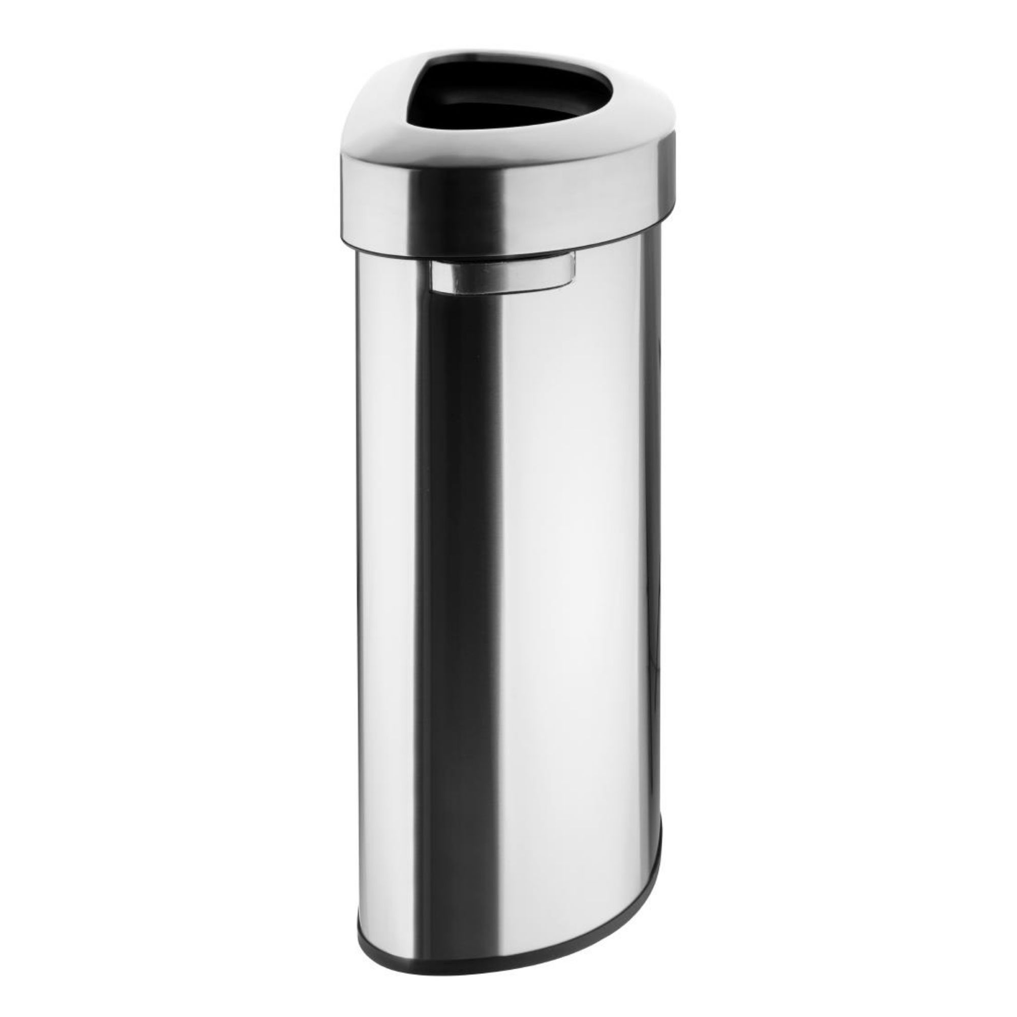 Picture of Bolero 'D' Shape Bin with Open Lid Brushed Steel 86Ltr