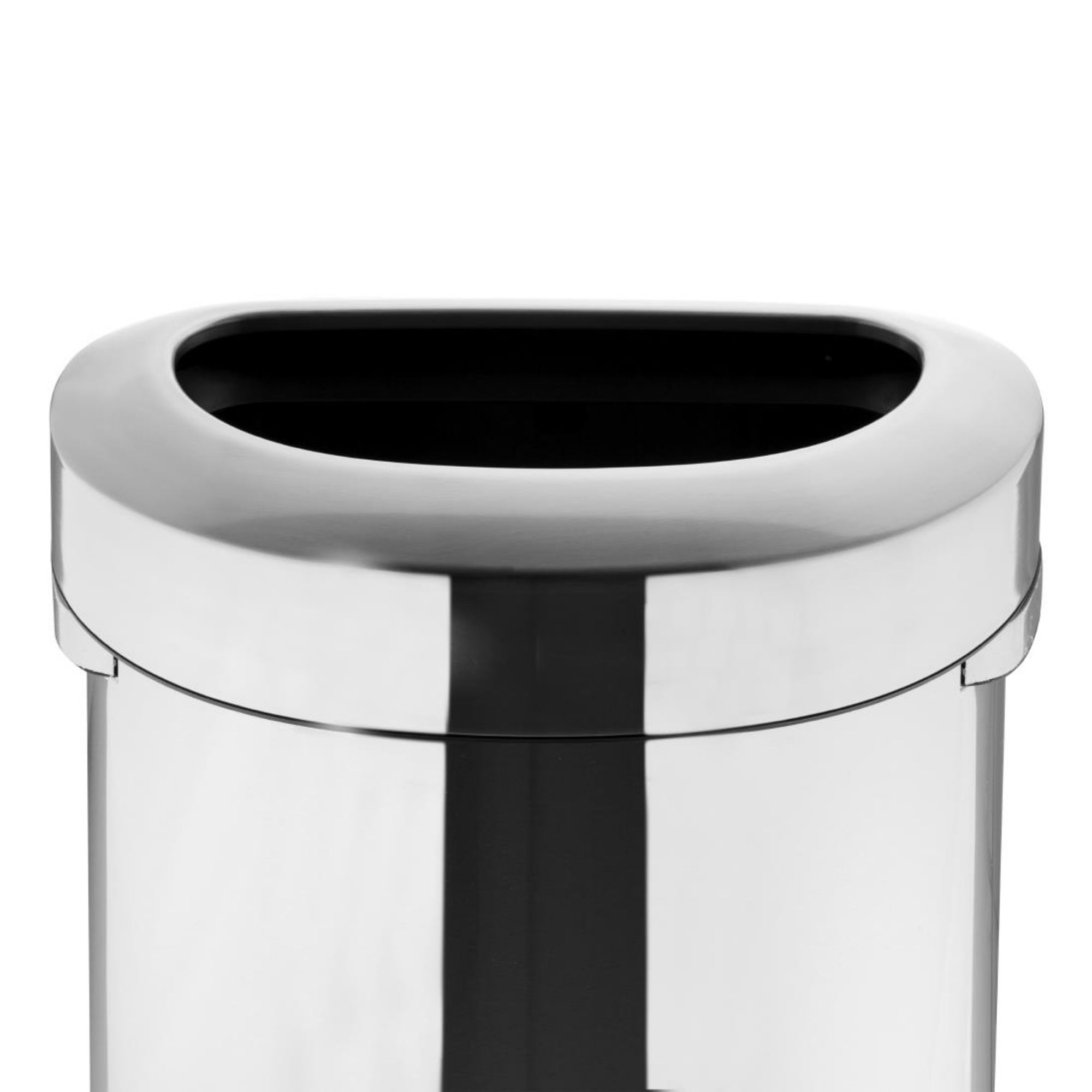 Picture of Bolero 'D' Shape Bin with Open Lid Brushed Steel 86Ltr