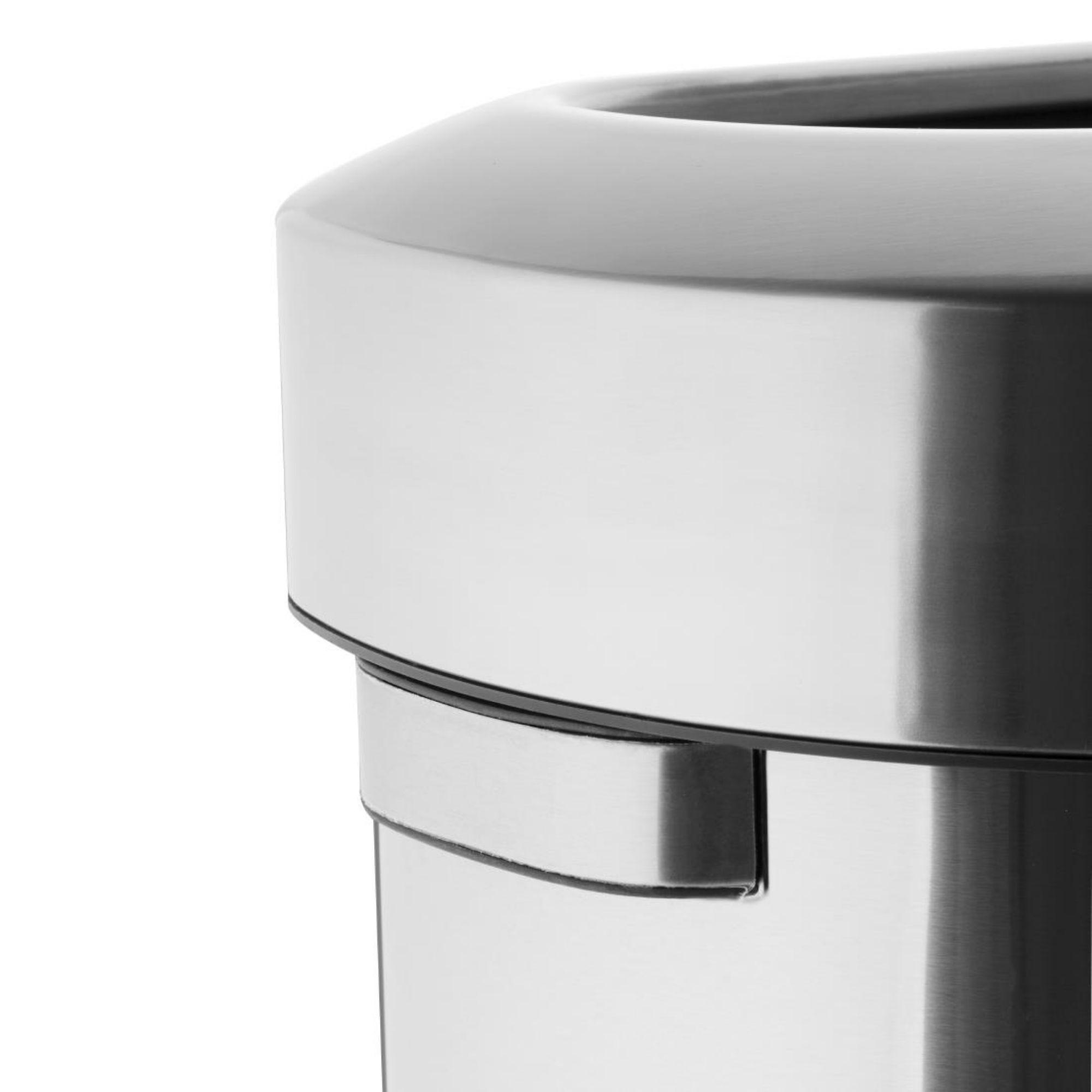 Picture of Bolero 'D' Shape Bin with Open Lid Brushed Steel 86Ltr