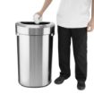 Picture of Bolero 'D' Shape Bin with Open Lid Brushed Steel 86Ltr - HT463