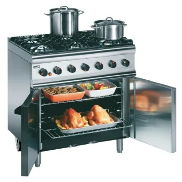 Picture of Lincat Silverlink 600 Propane Gas Free-standing Oven Range - Castors at Rear - 6 Burners - W 900 mm - 35.5 kW