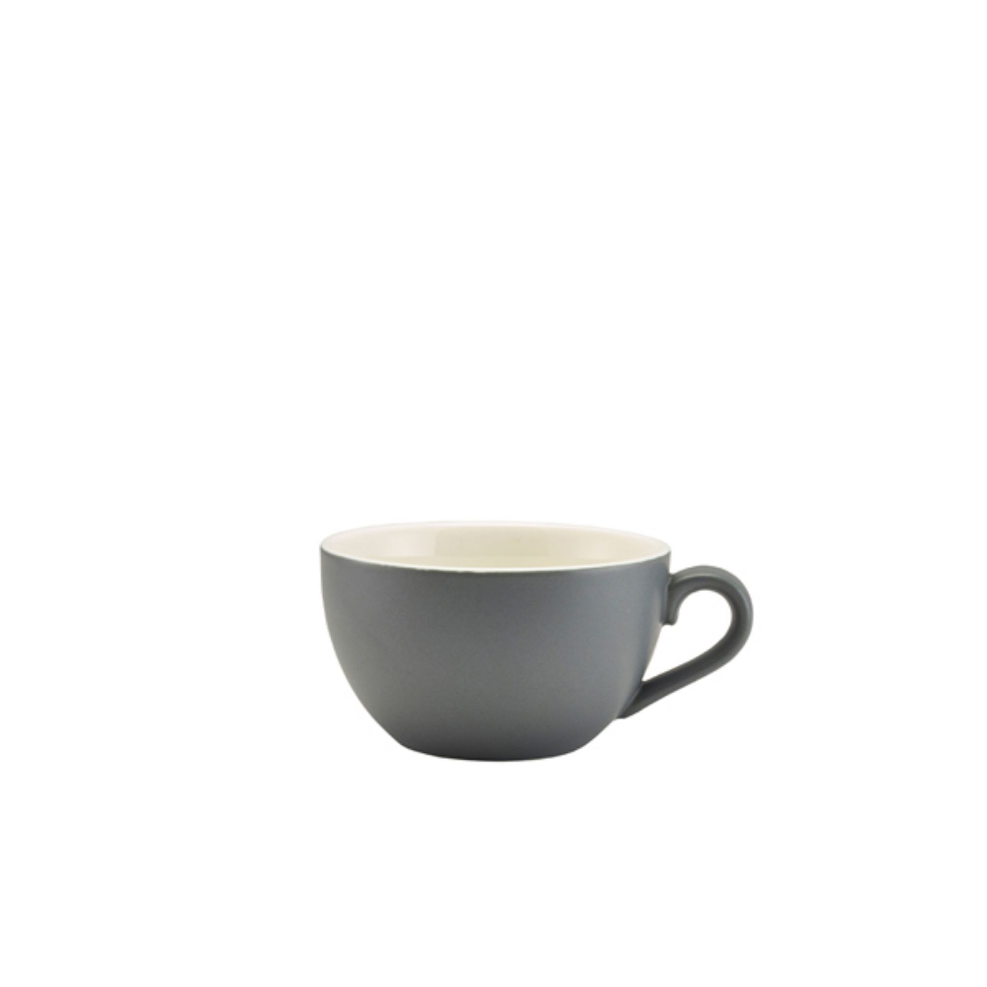 Picture of Genware Porcelain Matt Grey Bowl Shaped Cup 17.5cl/ 6oz - Pack of 6 - 322118MG