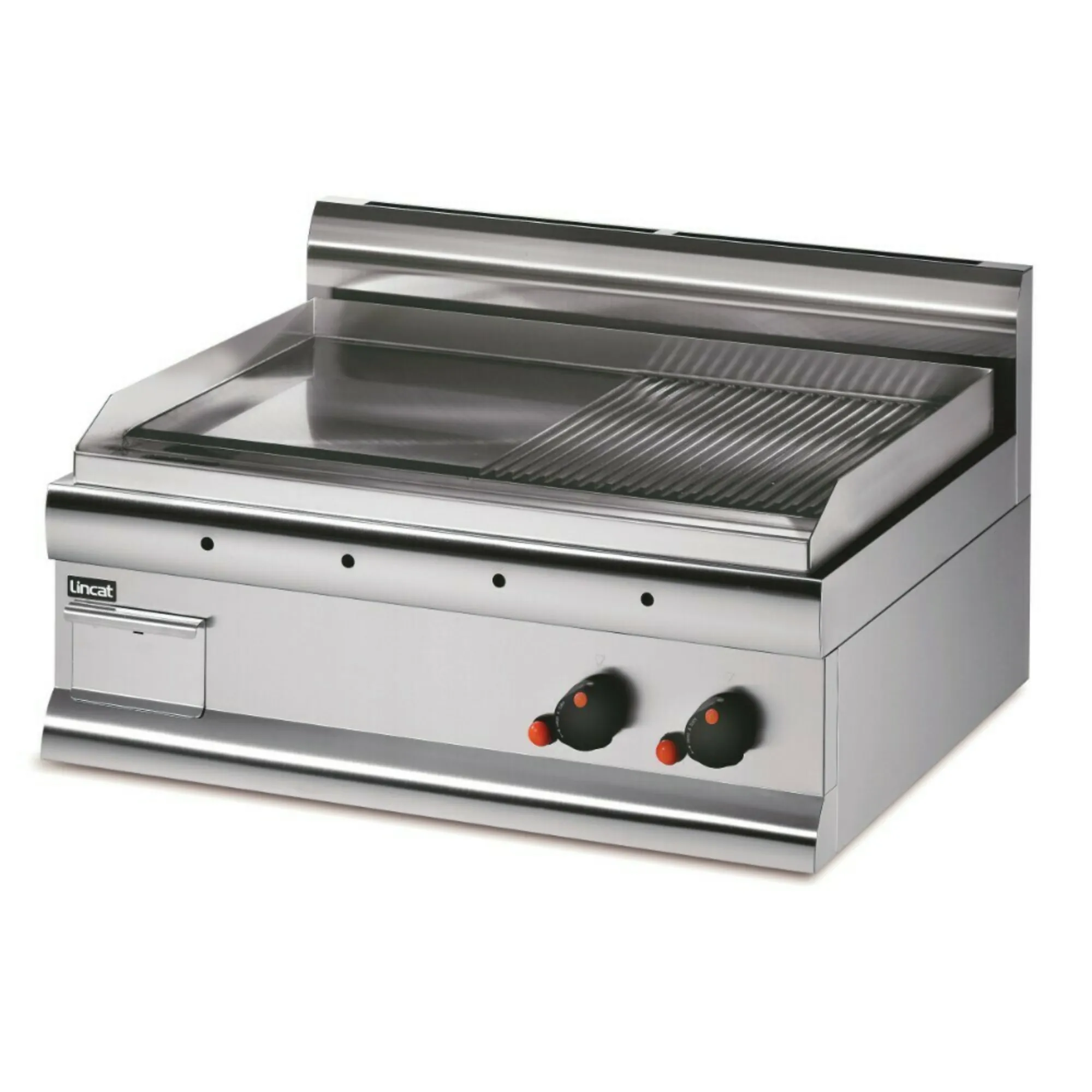 Picture of Lincat Silverlink 600 Propane Gas Counter-top Griddle - Half-Ribbed Plate - W 750 mm - 8.0 kW - GS7R/P