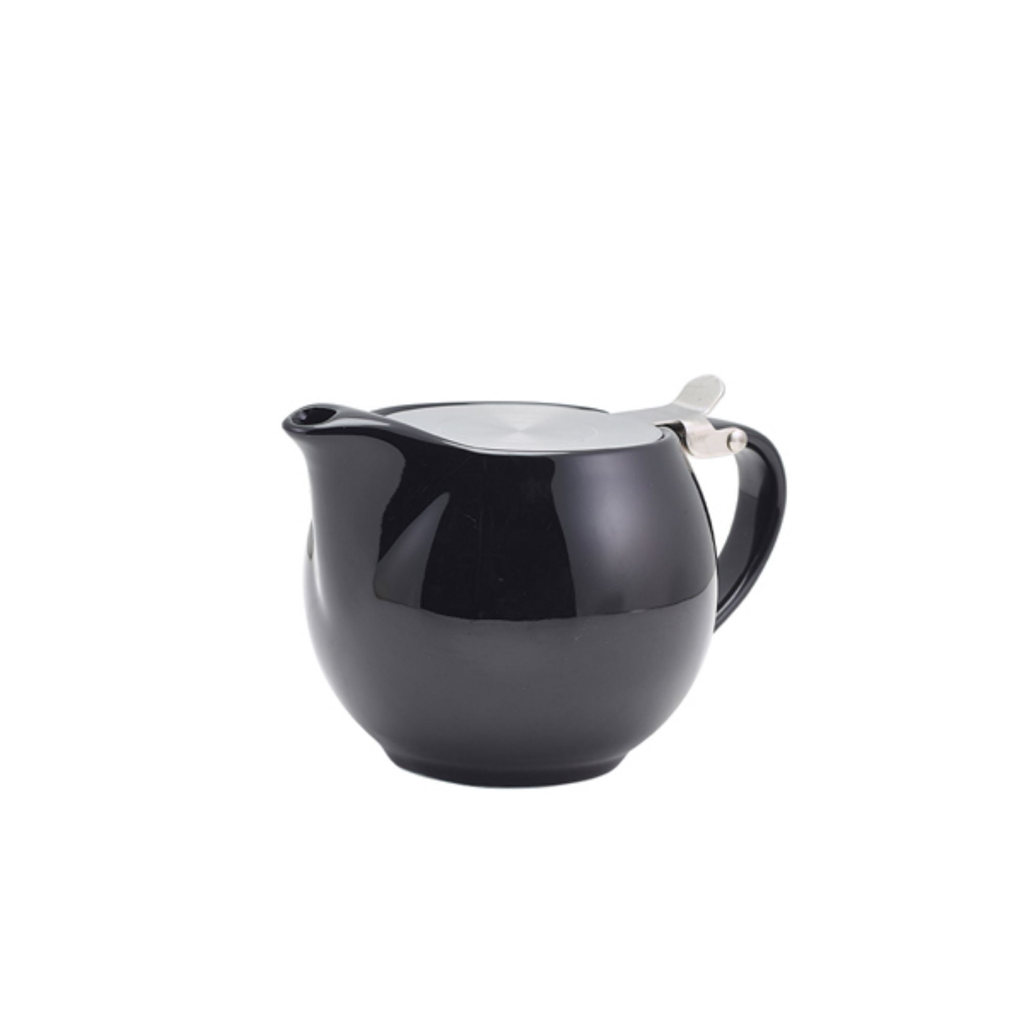 Picture of GenWare Porcelain Black Teapot with St/ St Lid & Infuser 50cl/ 17.6oz - Pack of 6 - 395950BK