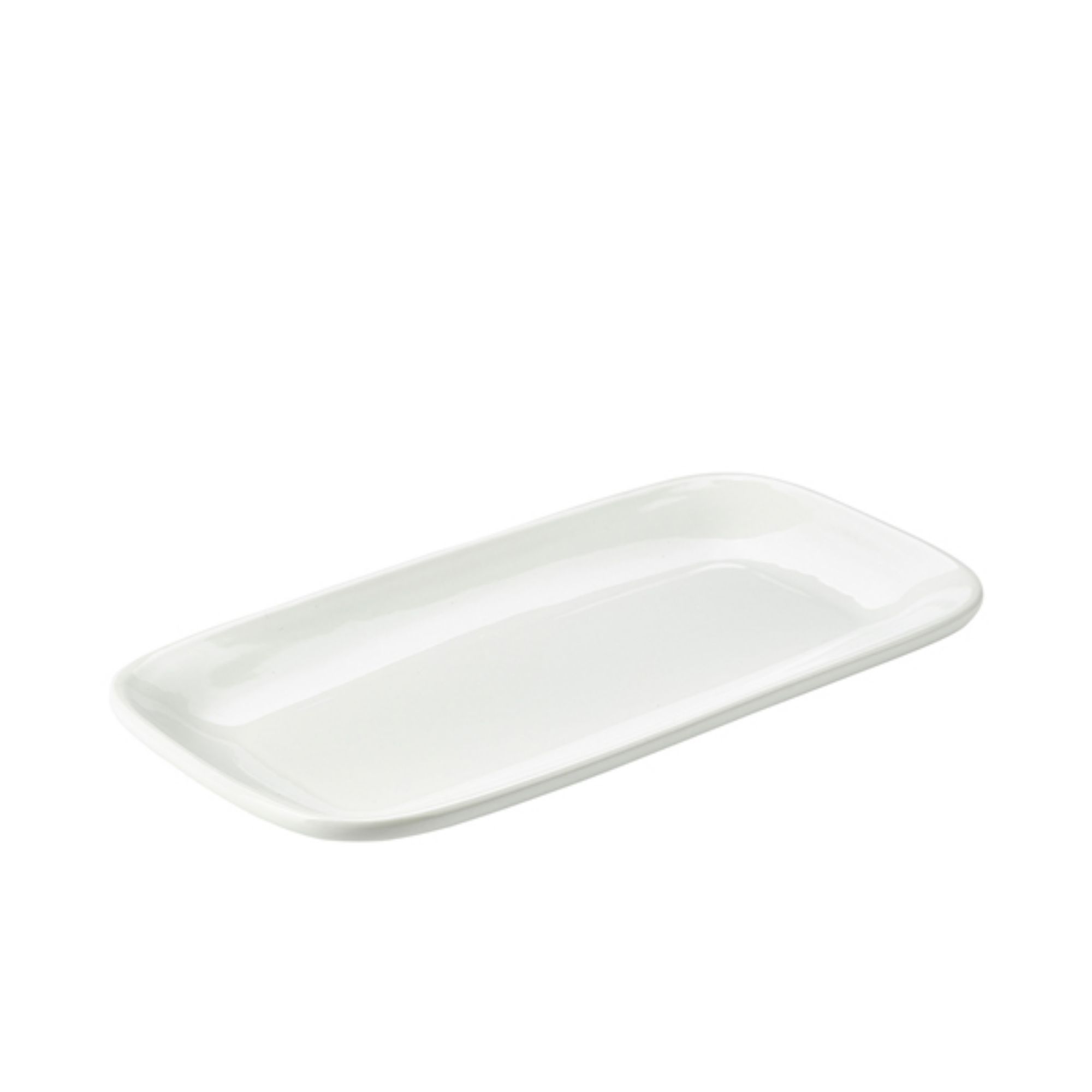 Picture of Genware Porcelain Rounded Rectangular Plate 35.5 x 19cm/ 14 x 7.5" - Pack of 3 - 184635